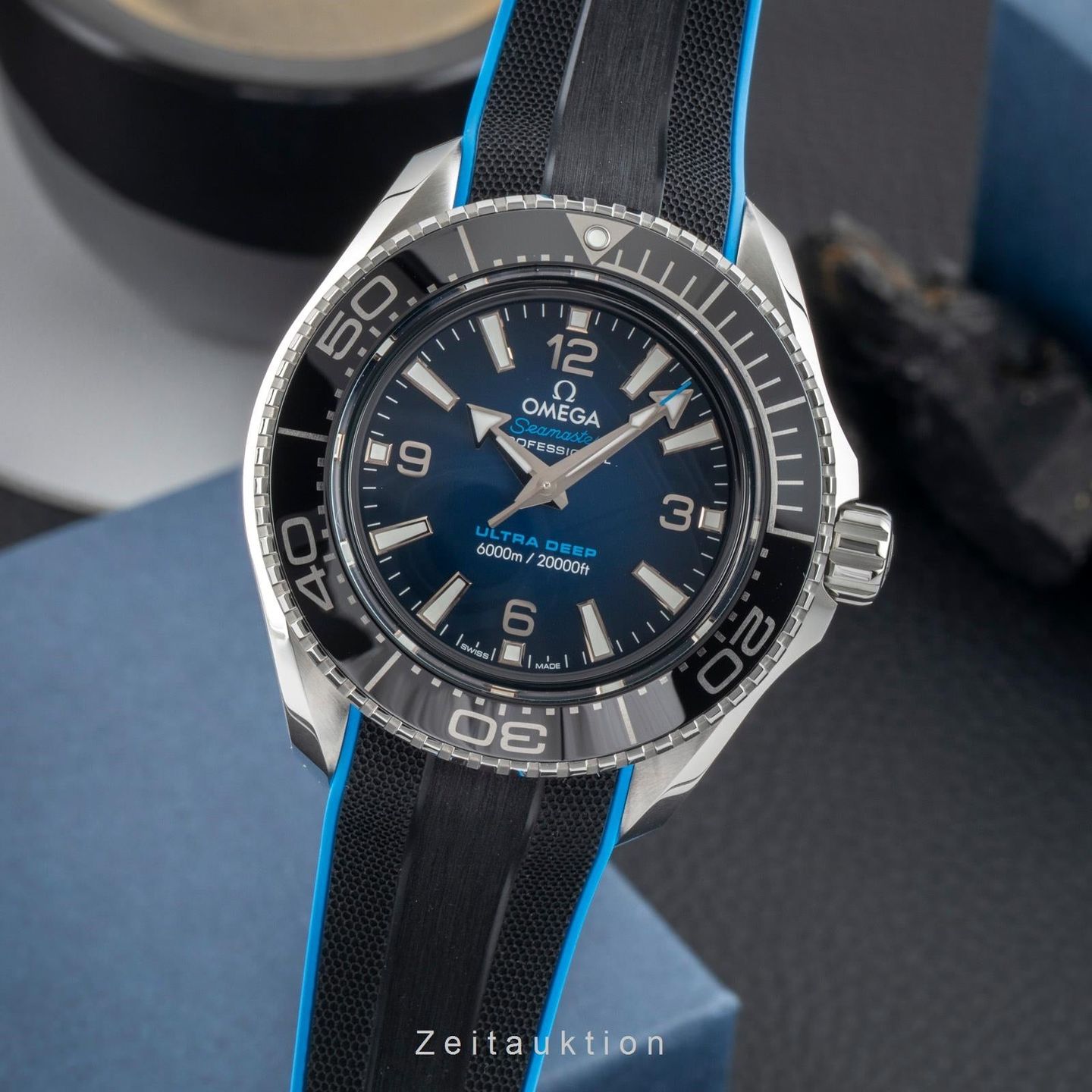 Omega Seamaster Planet Ocean 215.32.46.21.03.001 (Onbekend (willekeurig serienummer)) - Blauw wijzerplaat 46mm Staal (1/8)