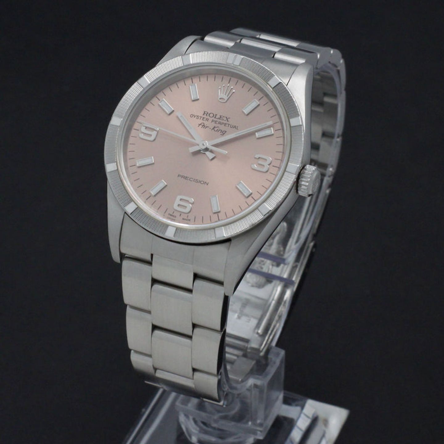 Rolex Air-King 14010 (1997) - Pink dial 34 mm Steel case (2/7)