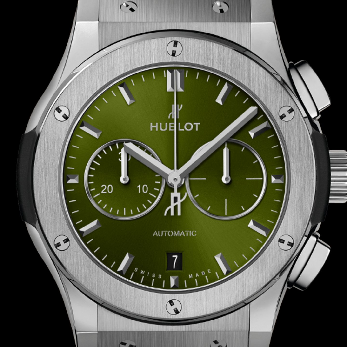 Hublot Classic Fusion Chronograph 541.NX.8970.RX (2022) - Groen wijzerplaat 42mm Titanium (1/2)