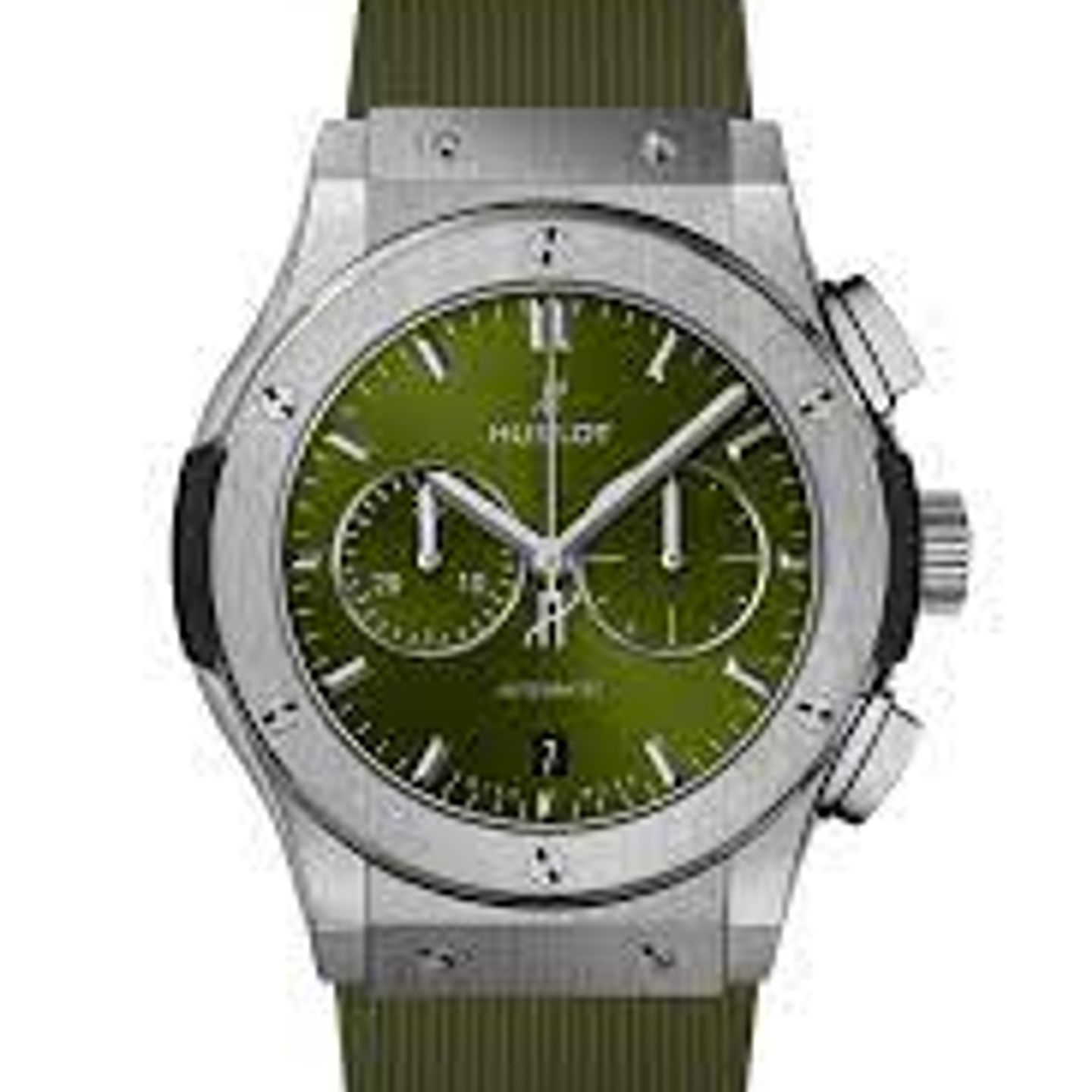 Hublot Classic Fusion Chronograph 541.NX.8970.RX (2022) - Green dial 42 mm Titanium case (2/2)