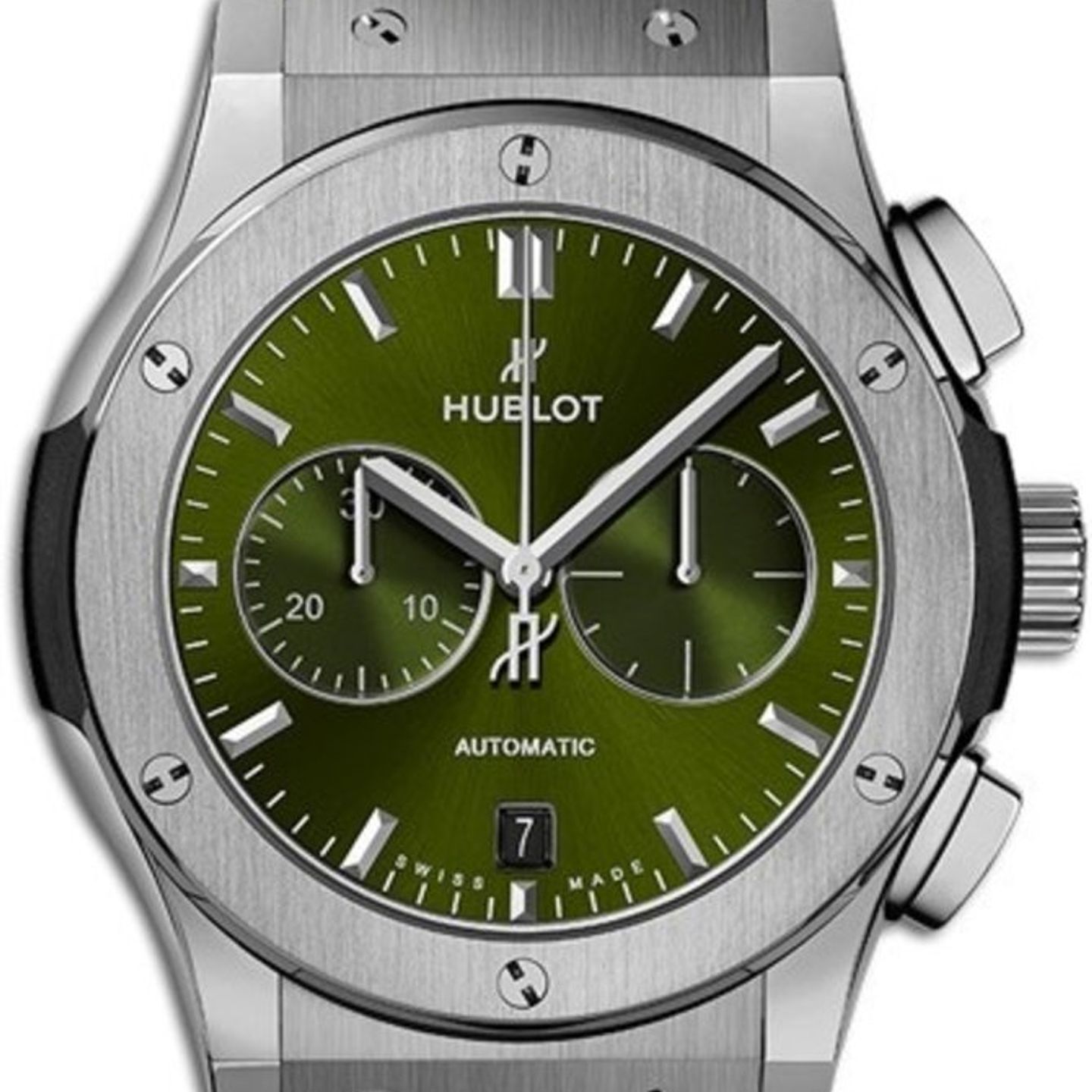 Hublot Classic Fusion Chronograph 541.NX.8970.LR (2022) - Green dial 42 mm Titanium case (1/1)