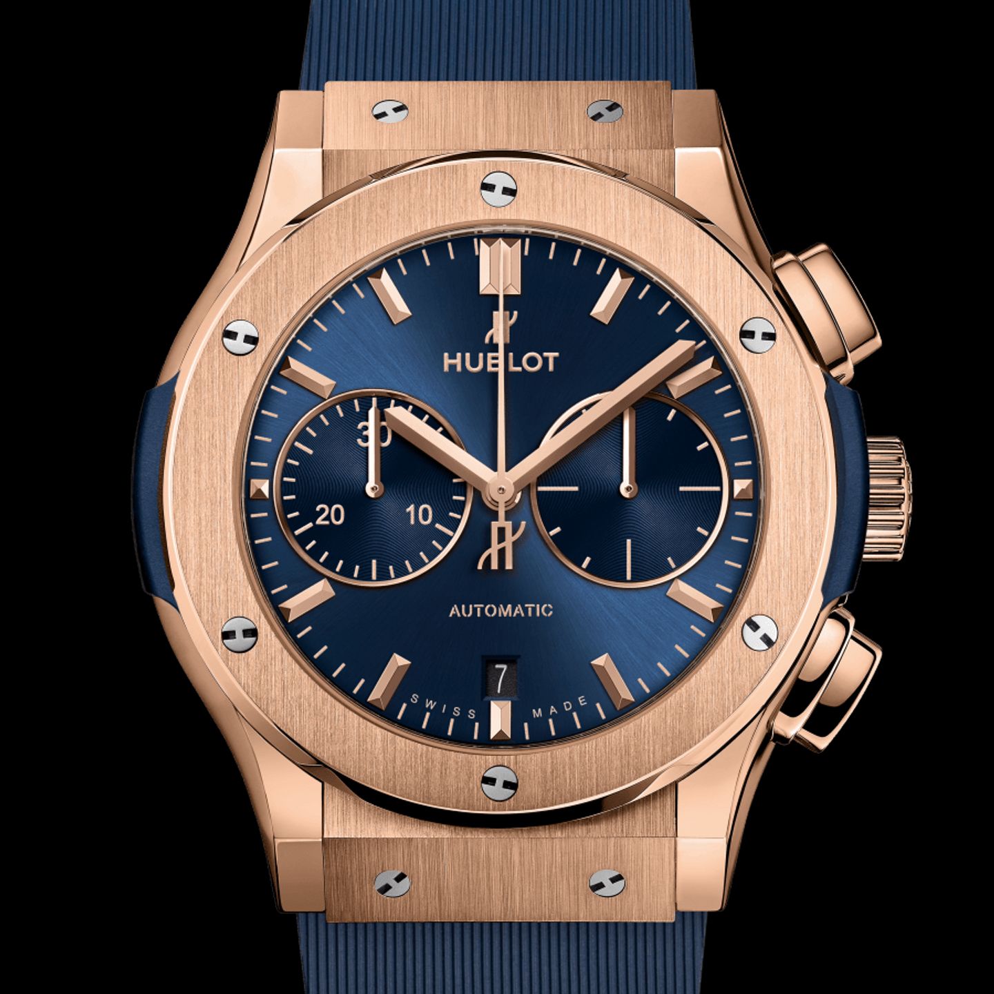 Hublot Classic Fusion Chronograph 541.OX.7180.RX (2022) - Blue dial 42 mm Rose Gold case (1/1)