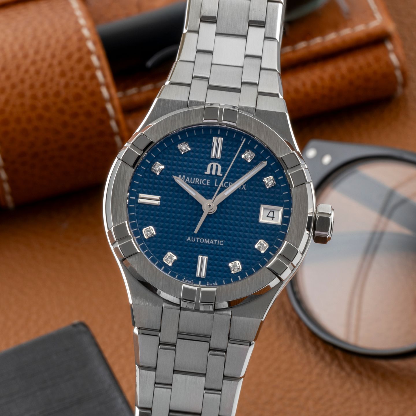 Maurice Lacroix Aikon AI6006-SS002-450-1 (Unknown (random serial)) - Blue dial 35 mm Steel case (3/8)