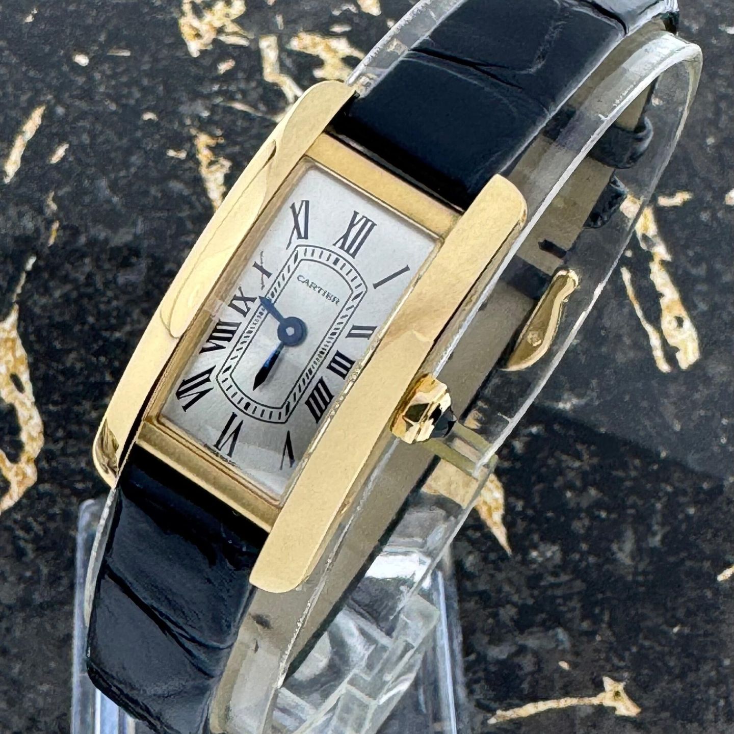 Cartier Tank Américaine WGTA0353 (2025) - Silver dial 15 mm Yellow Gold case (7/8)