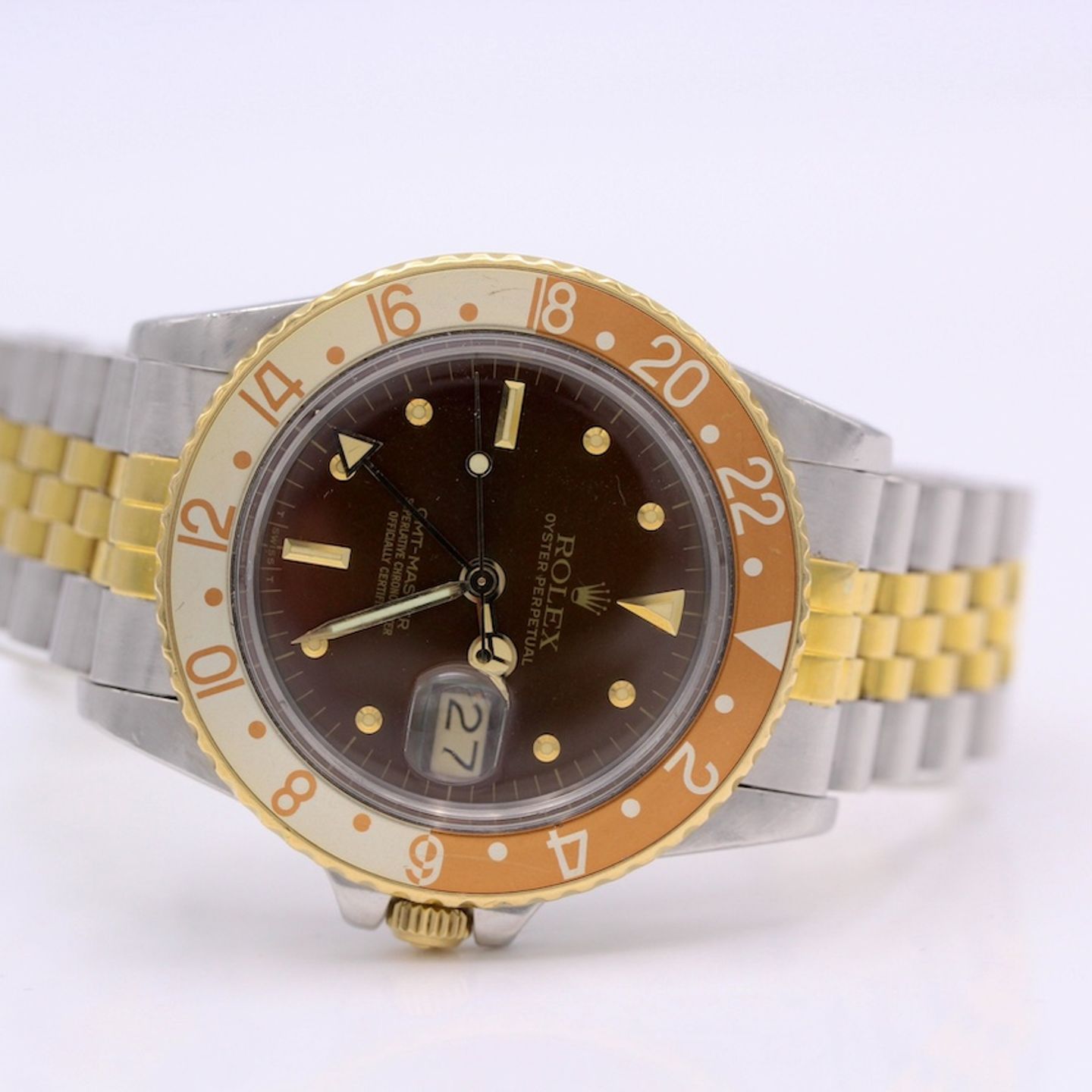 Rolex GMT-Master 16753 (1984) - Brown dial 40 mm Gold/Steel case (8/8)