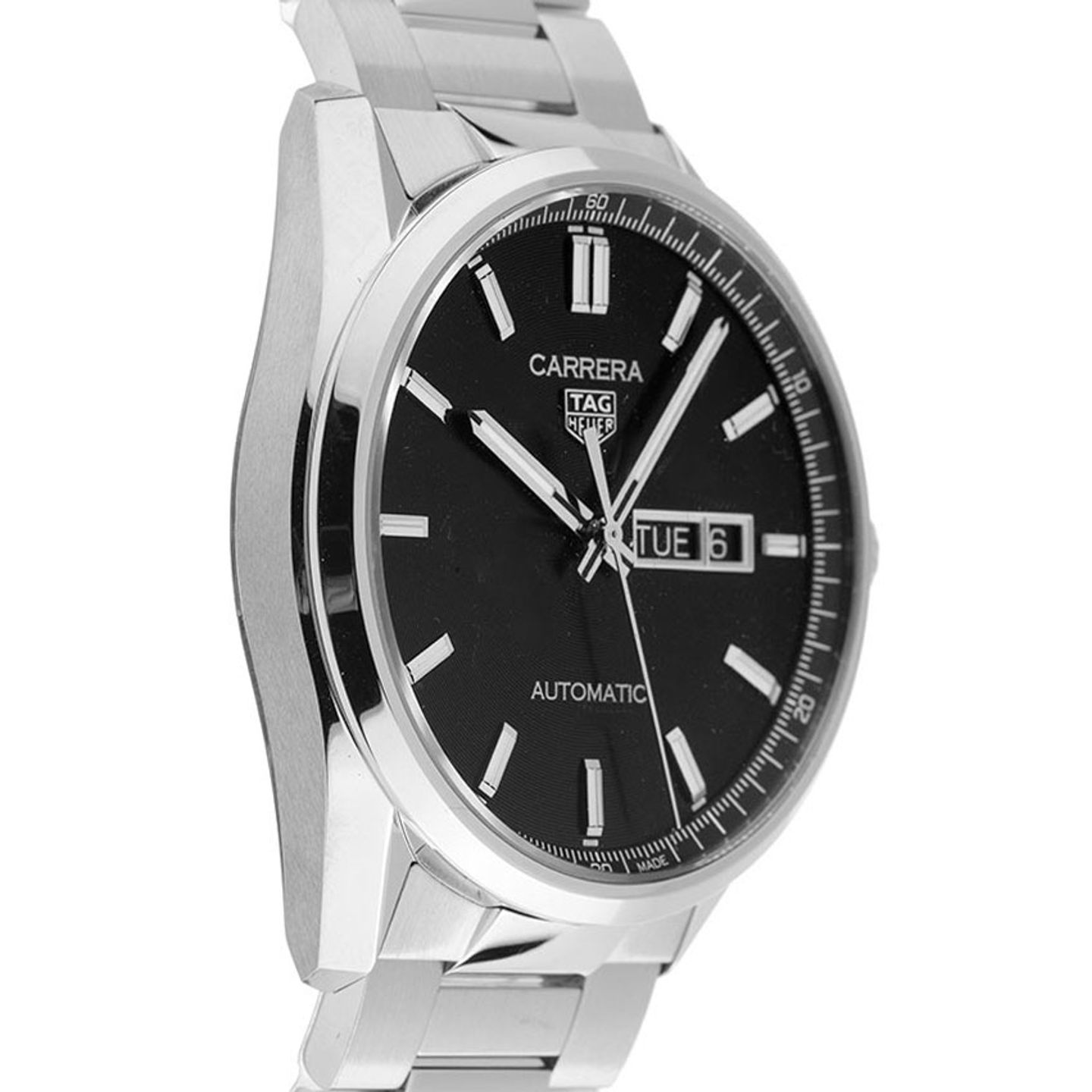 TAG Heuer Carrera Calibre 5 WBN2010.BA0640 (2023) - Zwart wijzerplaat 41mm Staal (5/7)