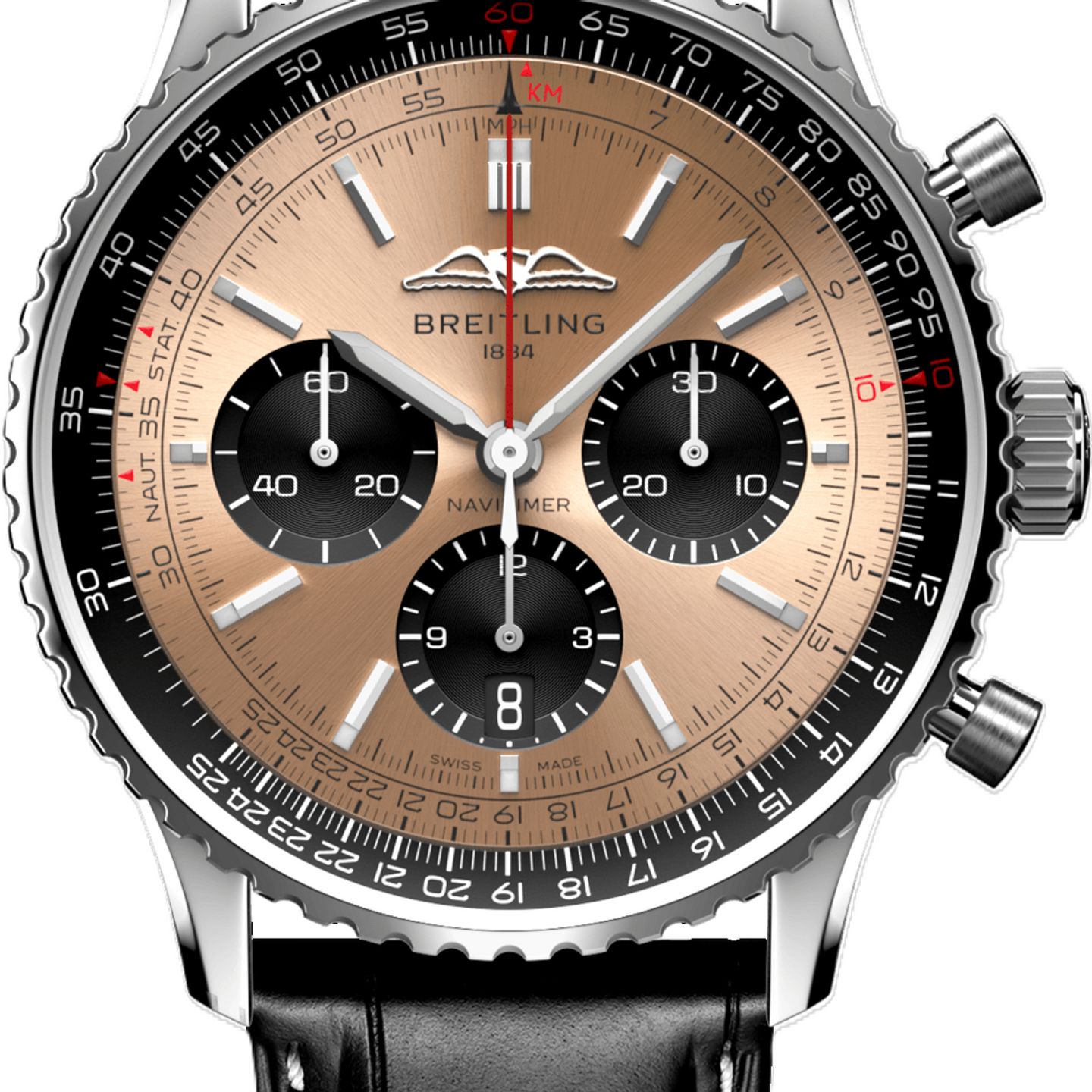 Breitling Navitimer 1 B01 Chronograph AB0138241K1P1 (2026) - Rood wijzerplaat 43mm Staal (1/1)