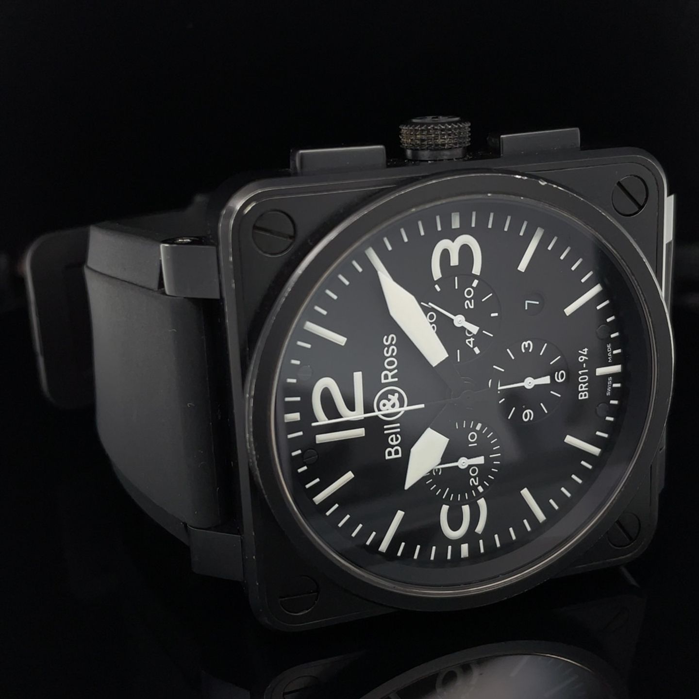 Bell & Ross BR 01-94 Chronographe BR01-94 (2010) - Zwart wijzerplaat 34mm Carbon (8/8)