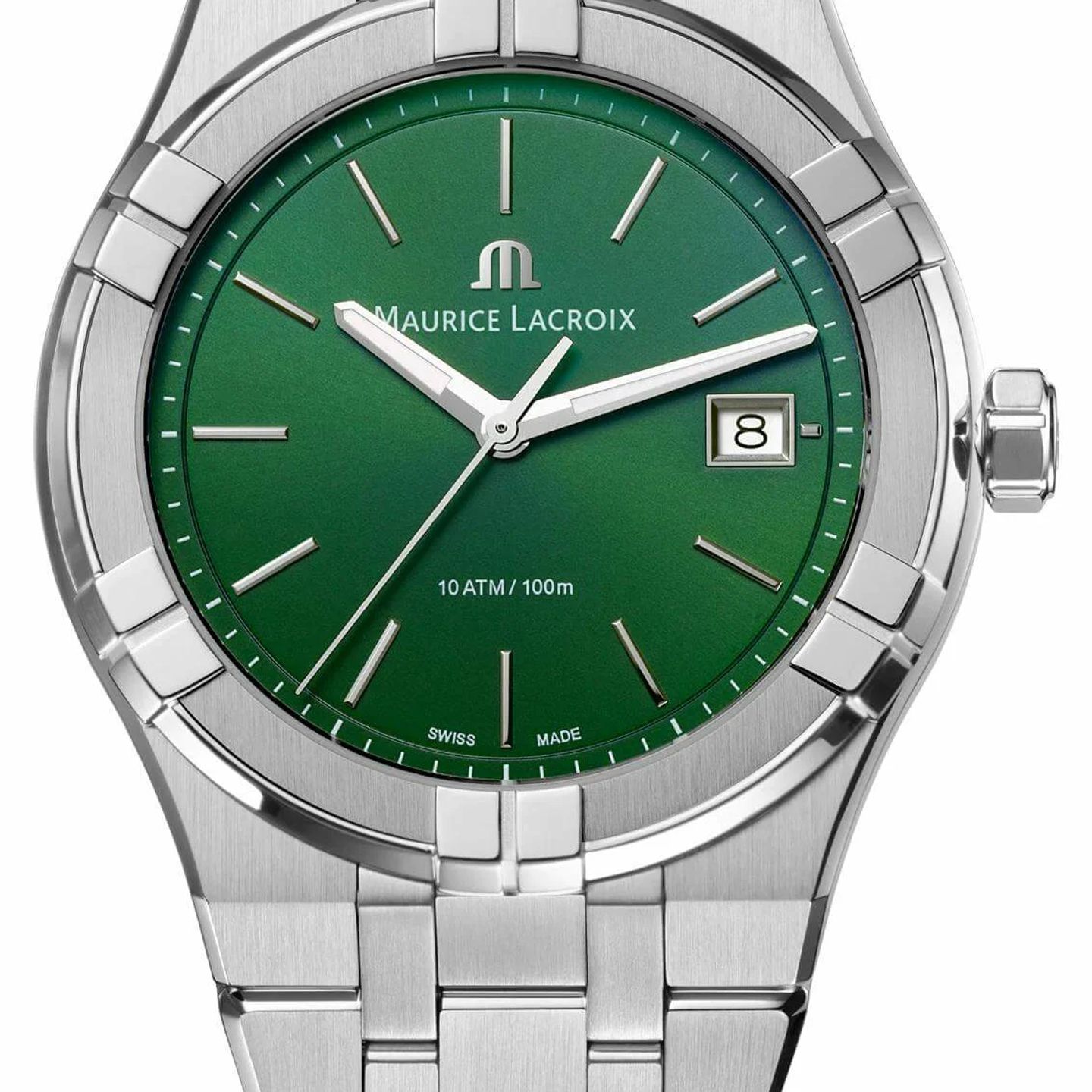 Maurice Lacroix Aikon AI1108-SS002-630-1 (2023) - Groen wijzerplaat 40mm Staal (3/3)