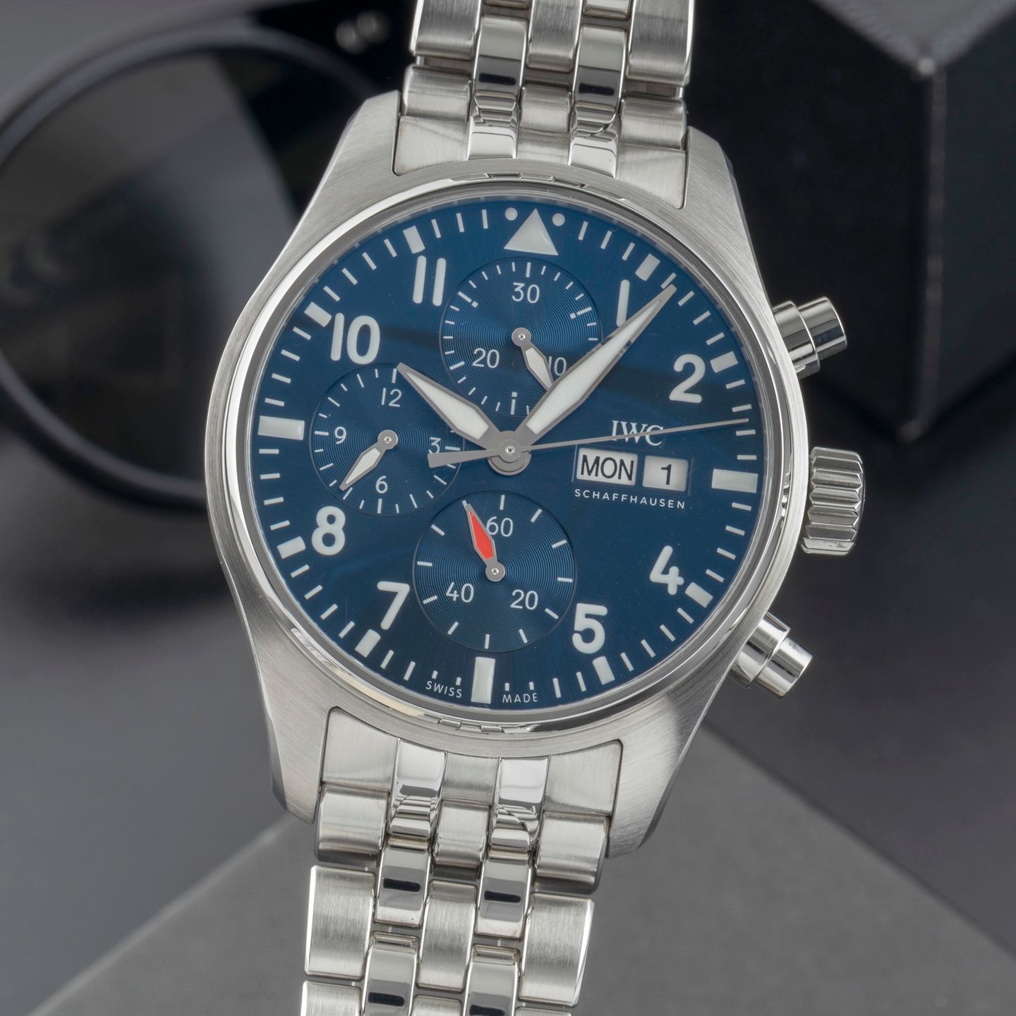 IWC Pilot Chronograph IW388102 (Unknown (random serial)) - Blue dial 41 mm Steel case (3/8)