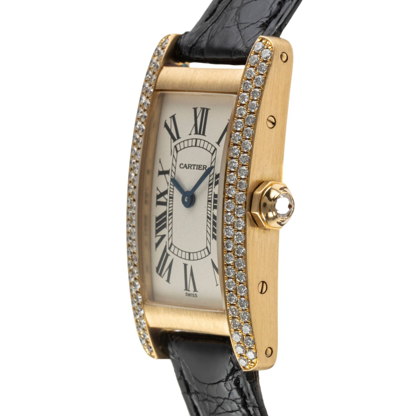 Cartier Tank Américaine WB701251 (Unknown (random serial)) - Silver dial 19 mm Yellow Gold case (6/8)