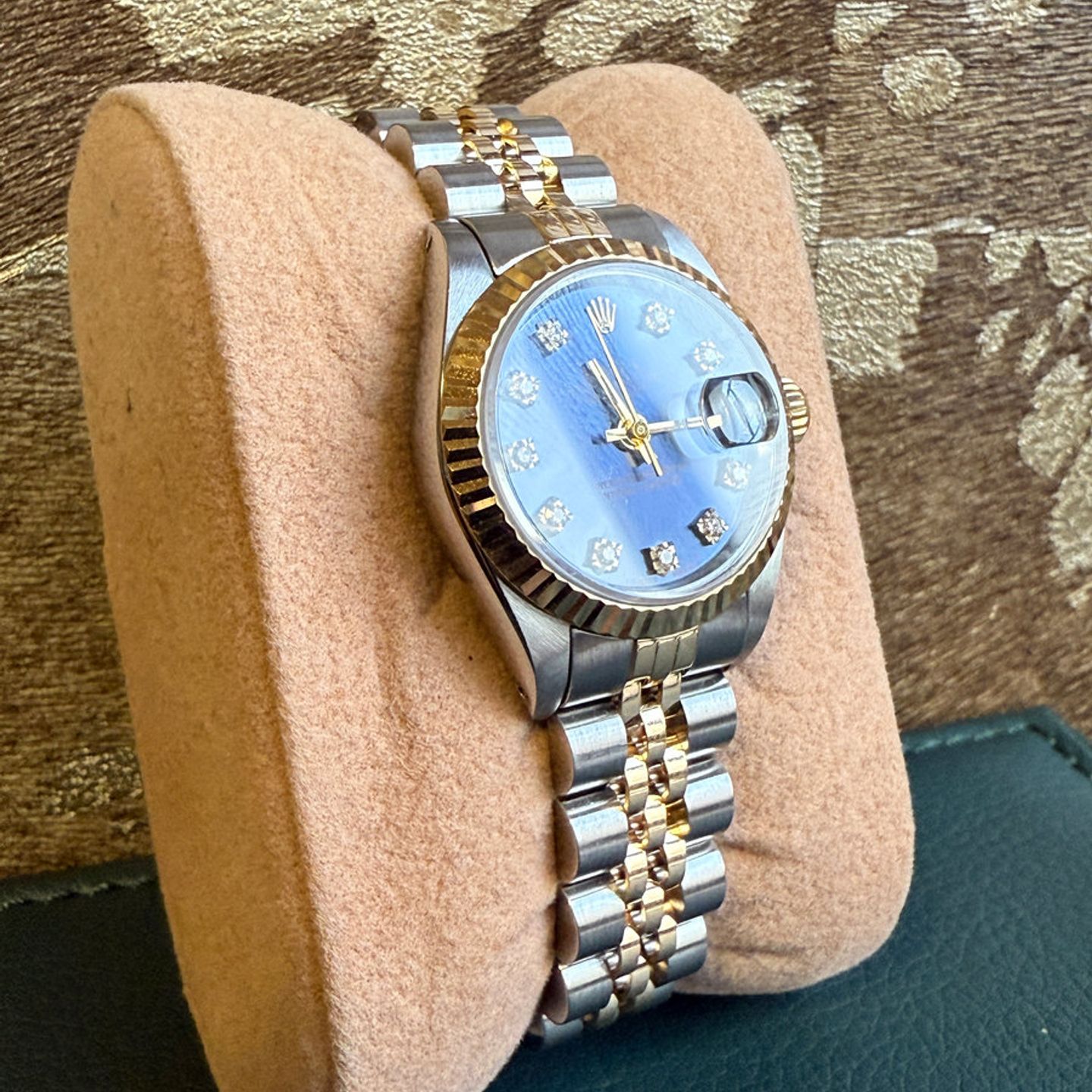 Rolex Lady-Datejust 69173 (1991) - Blue dial 26 mm Gold/Steel case (6/8)