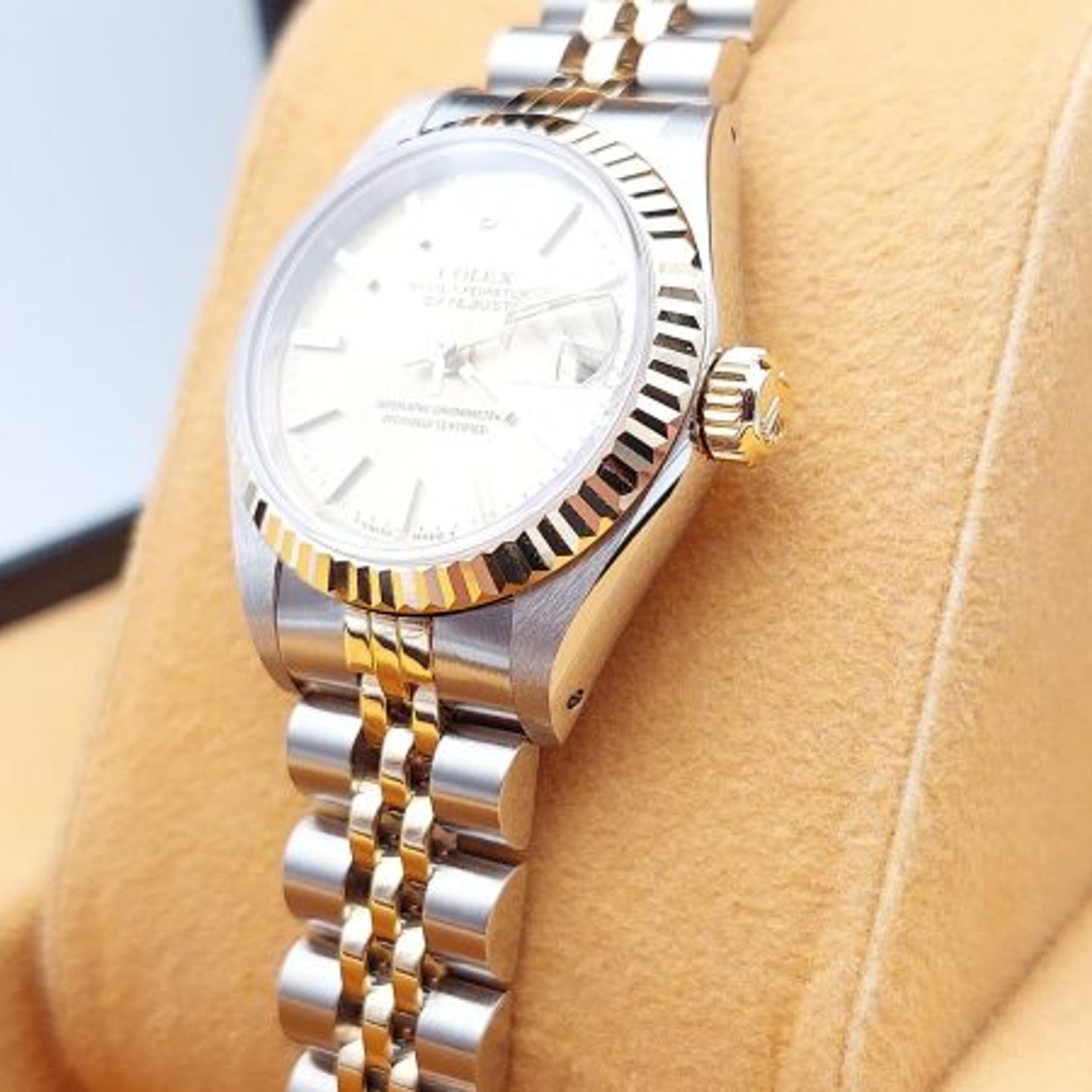 Rolex Lady-Datejust 69173 (1986) - Champagne dial 26 mm Gold/Steel case (7/8)