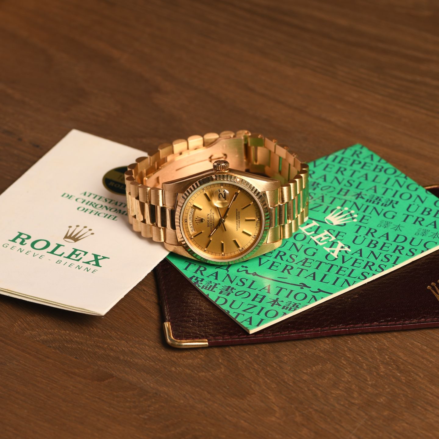 Rolex Day-Date 36 18038 (1984) - Champagne dial 36 mm Yellow Gold case (5/6)