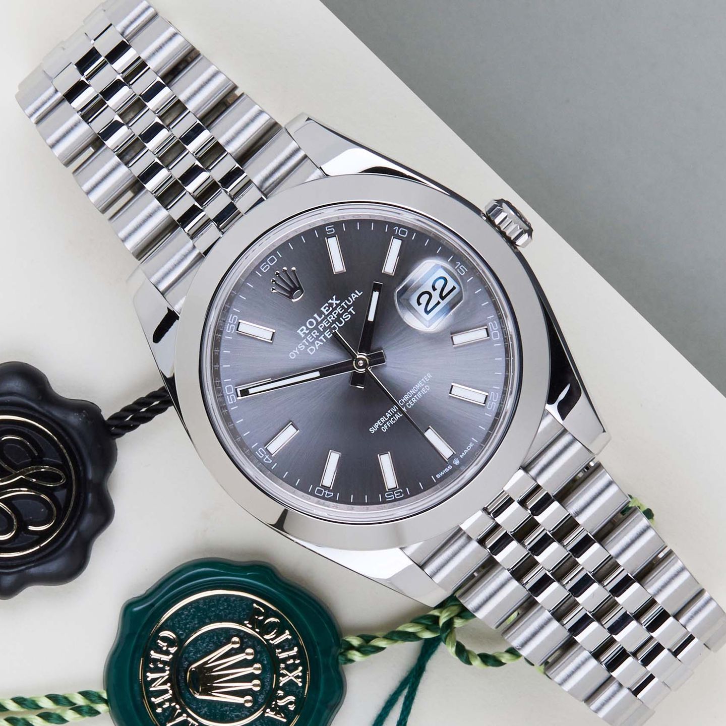 Rolex Datejust 41 126300 (2023) - Grijs wijzerplaat 41mm Staal (1/8)