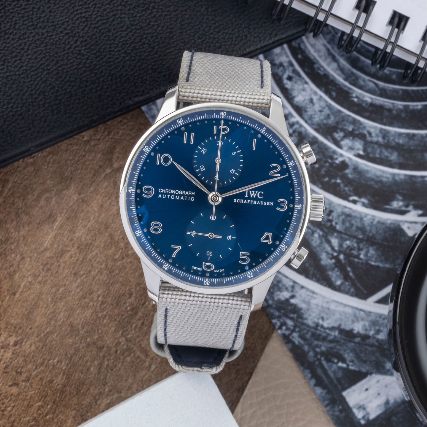 IWC Portuguese Chronograph IW371491 (Onbekend (willekeurig serienummer)) - Blauw wijzerplaat 41mm Staal (1/8)