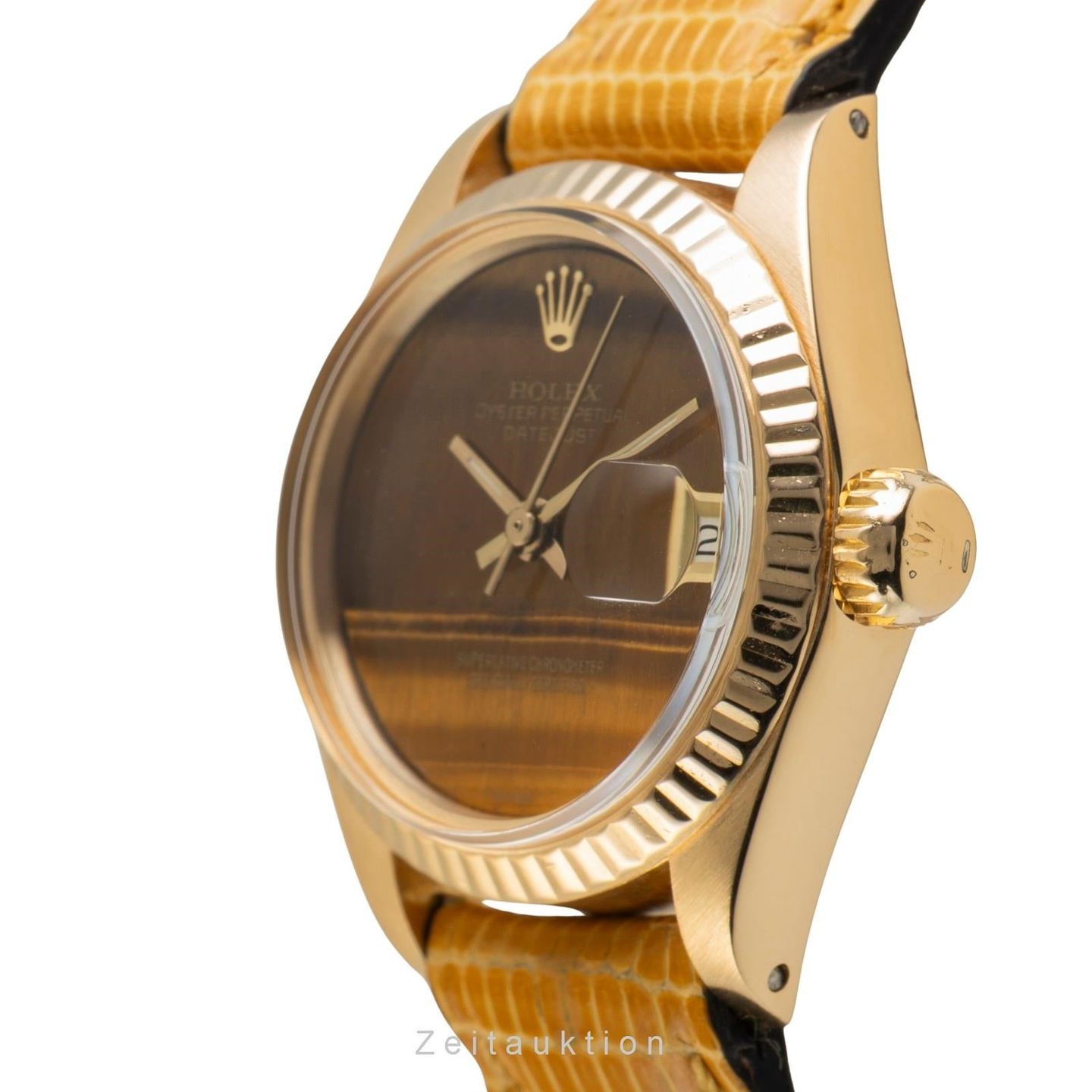 Rolex Lady-Datejust 6917 (1975) - Bruin wijzerplaat 26mm Geelgoud (5/8)