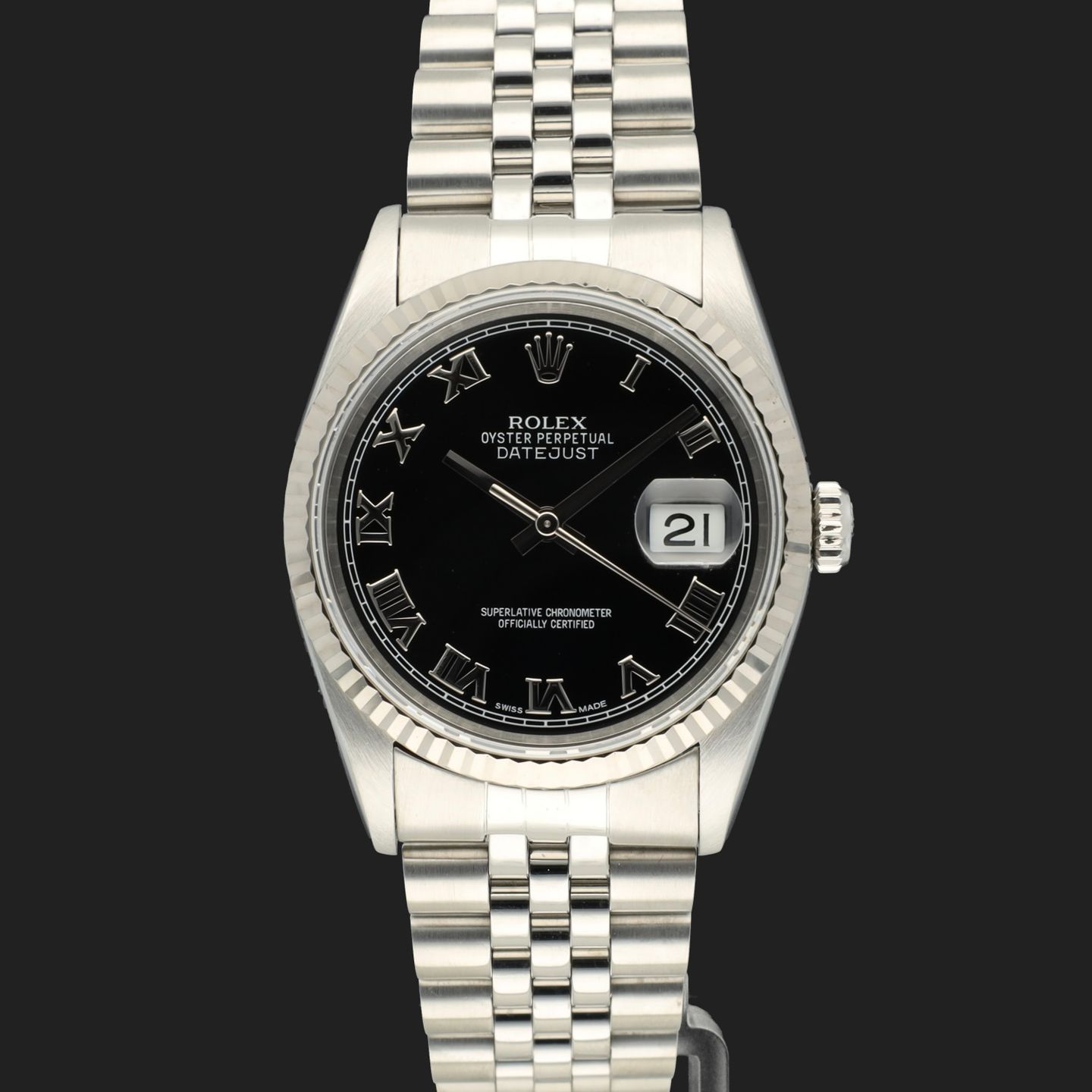 Rolex Datejust 36 16234 (1997) - Black dial 36 mm Steel case (2/8)