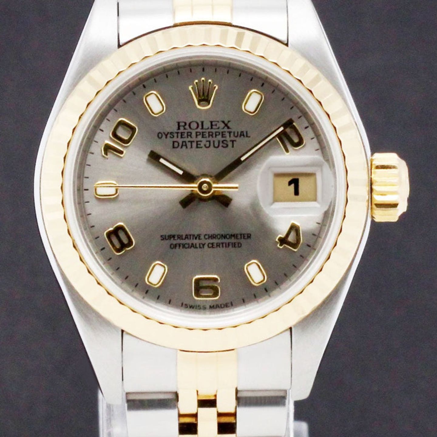 Rolex Lady-Datejust 79173 (2005) - Grey dial 26 mm Gold/Steel case (1/8)