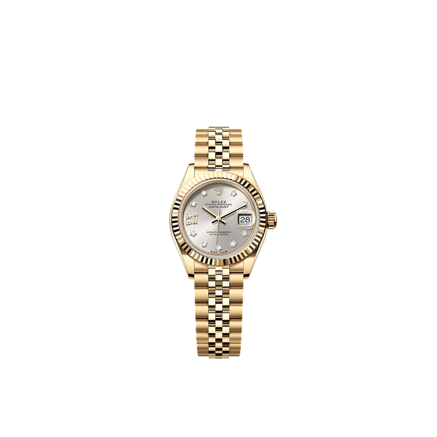 Rolex Lady-Datejust 279178 (2025) - Zilver wijzerplaat 28mm Geelgoud (1/1)
