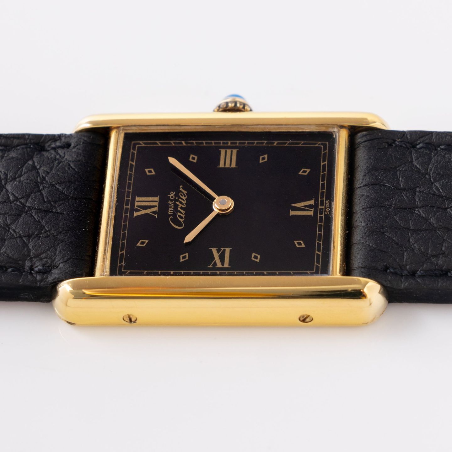 Cartier Tank Vermeil 59005 (1990) - Zwart wijzerplaat Onbekend Zilver (5/7)