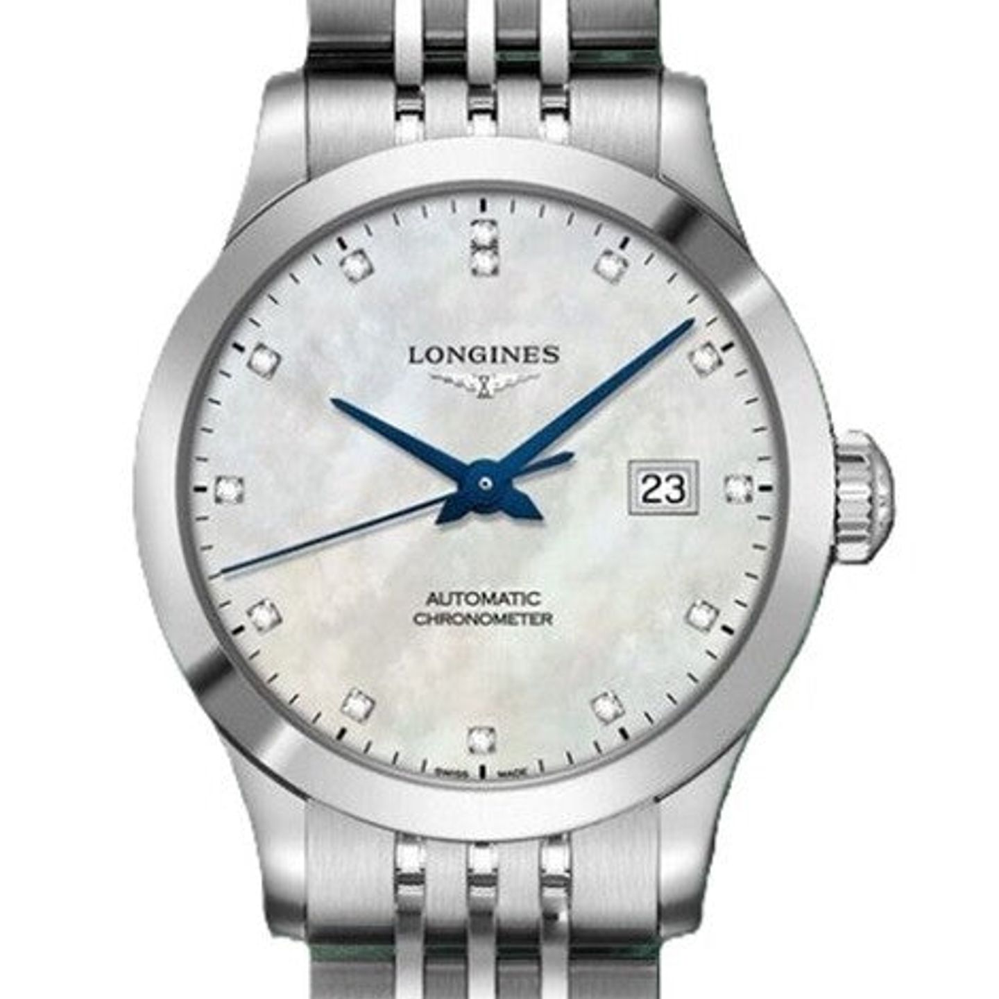 Longines Record L2.321.4.87.6 (2026) - Pearl dial 30 mm Steel case (1/1)