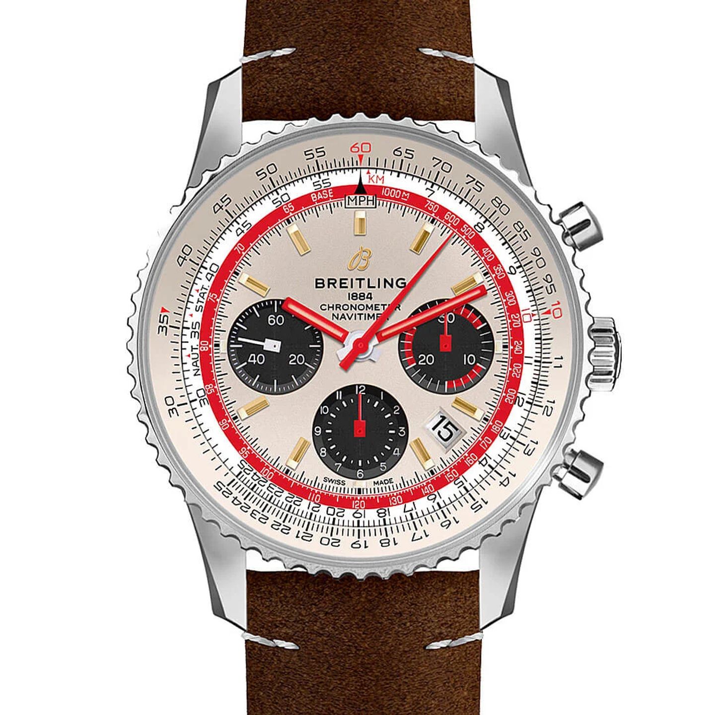 Breitling Navitimer 1 B01 Chronograph AB01219A1G1X2 (2023) - Zilver wijzerplaat 43mm Staal (2/2)