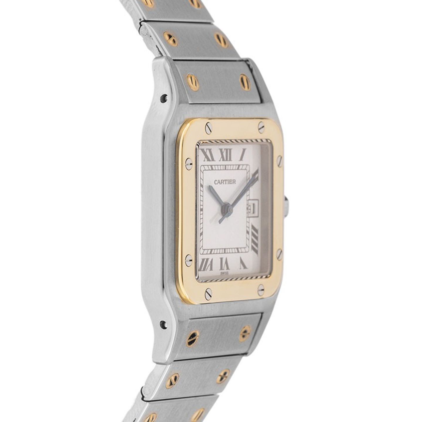 Cartier Santos 0902 (1994) - White dial 24 mm Gold/Steel case (5/7)