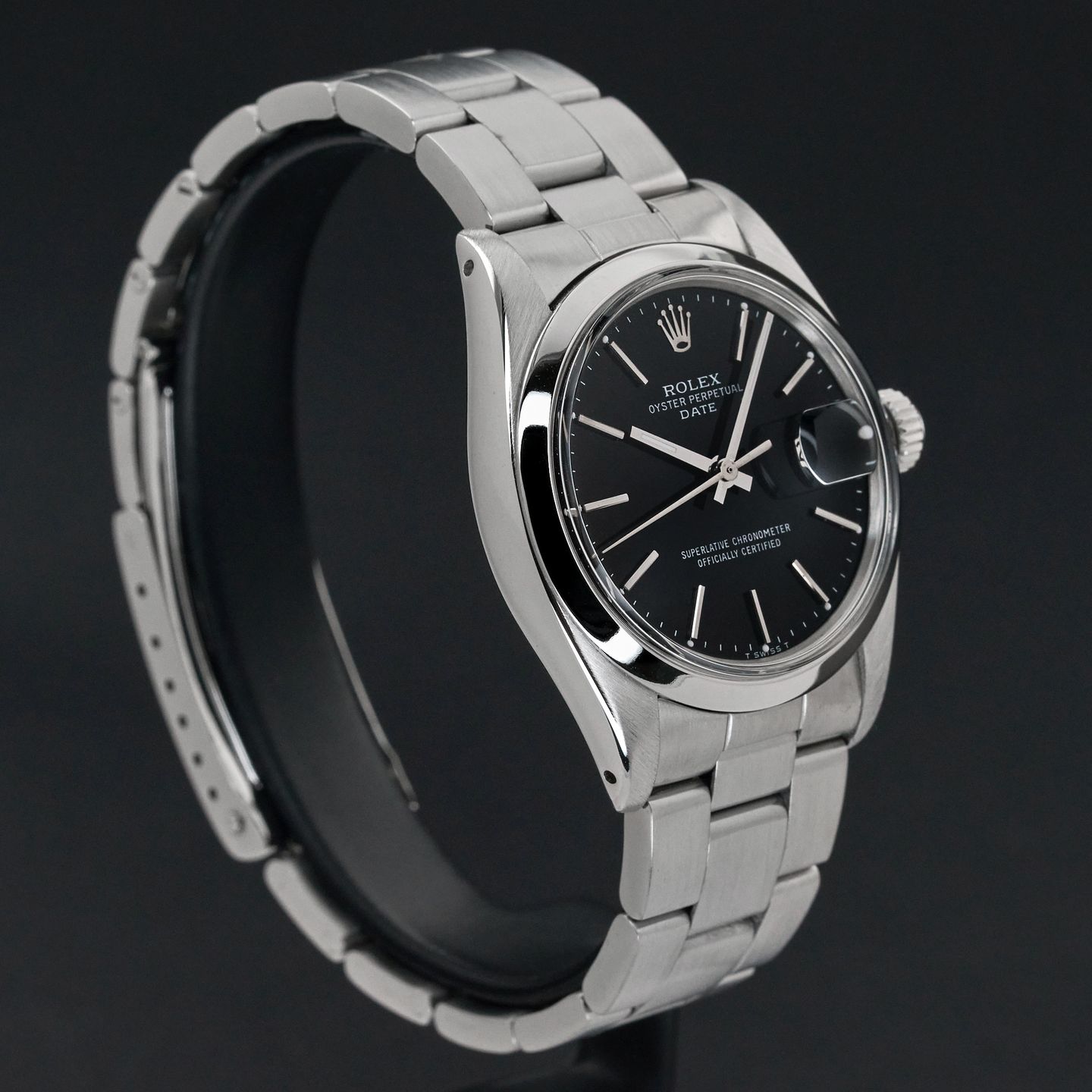 Rolex Oyster Perpetual Date 1500 (1975) - Zwart wijzerplaat 34mm Staal (5/8)