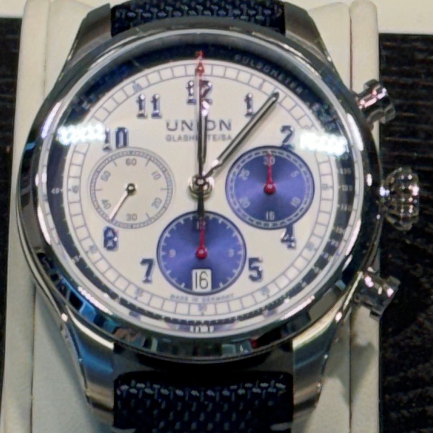 Union Glashütte Belisar Chronograph D009.427.18.012.00 (2024) - White dial 45 mm Steel case (1/1)