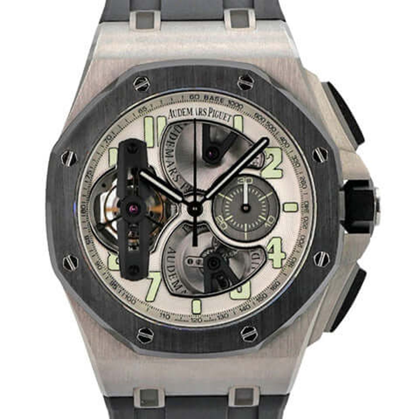 Audemars Piguet Royal Oak Offshore Tourbillon Chronograph 26387IO.OO.D002CA.01 (2014) - Silver dial 44 mm Titanium case (1/8)