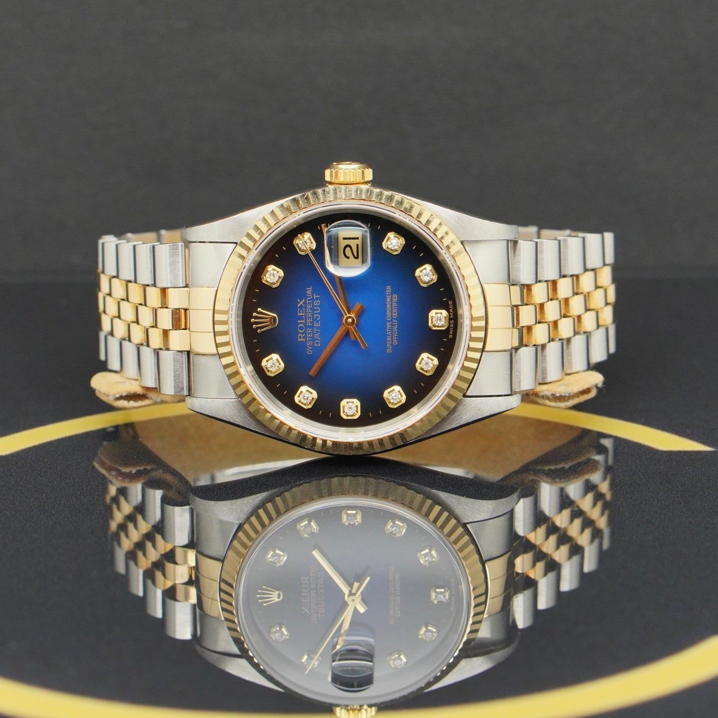 Rolex Datejust 36 16233 (1996) - Blue dial 36 mm Gold/Steel case (4/7)