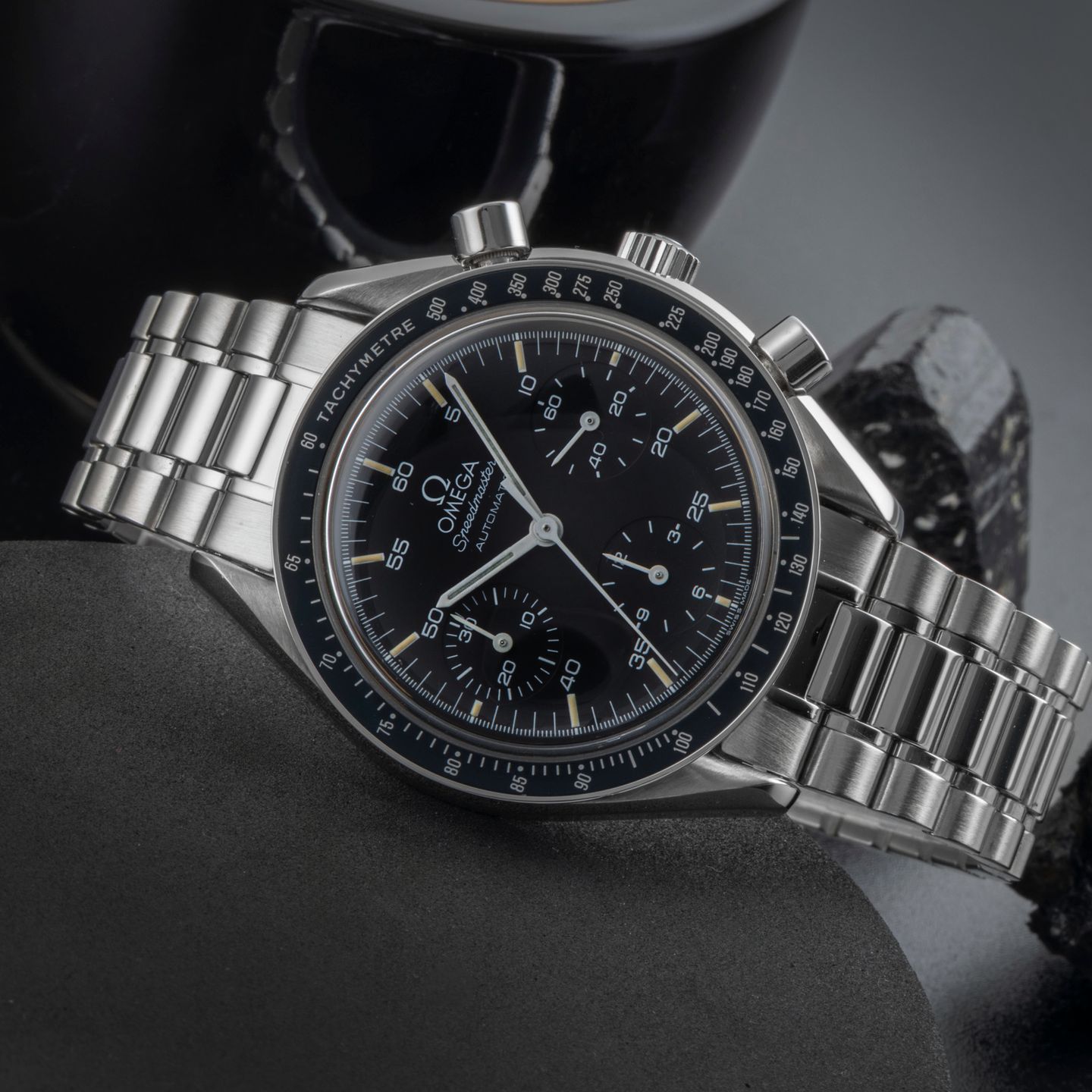 Omega Speedmaster Reduced 3510.50.00 (1999) - Zwart wijzerplaat 39mm Staal (2/8)