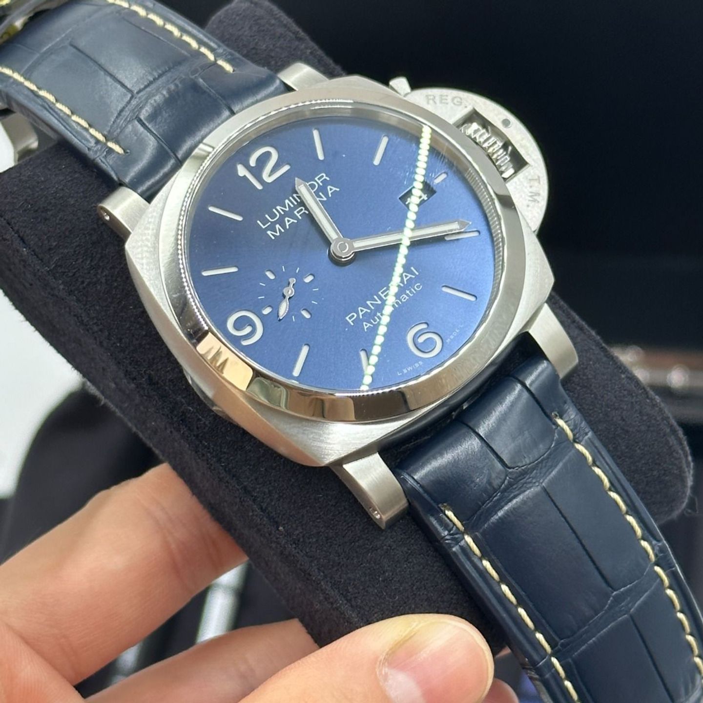 Panerai Luminor Marina PAM01313 (2024) - Blauw wijzerplaat 44mm Staal (8/8)