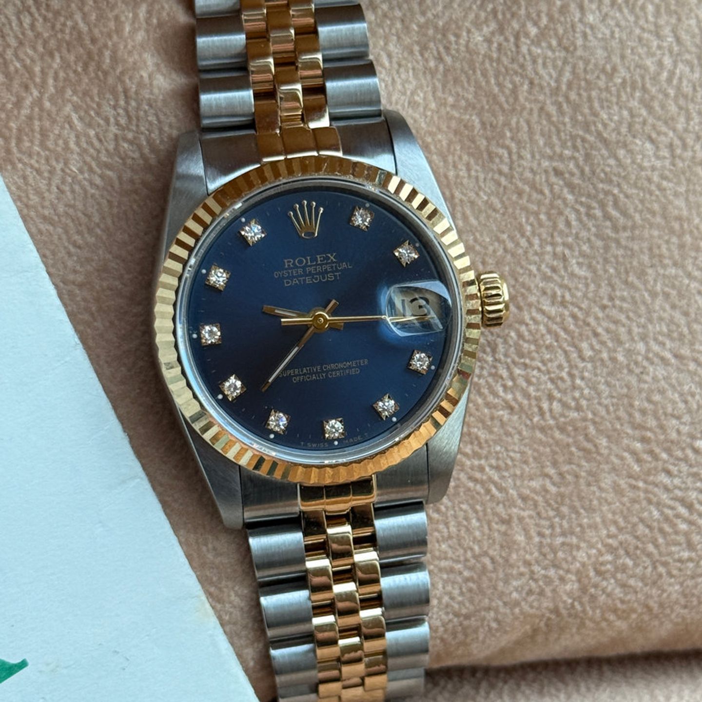 Rolex Datejust 31 68273 (1991) - Blue dial 31 mm Gold/Steel case (2/8)