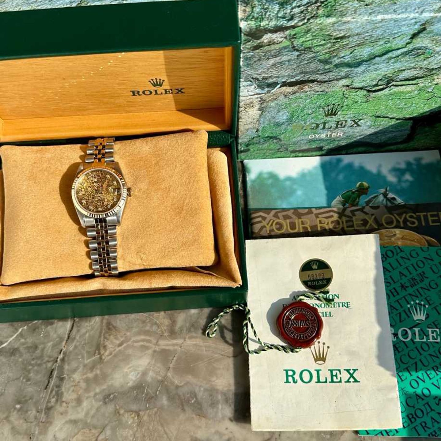 Rolex Datejust 31 68273 (1984) - Gold dial 31 mm Gold/Steel case (3/8)