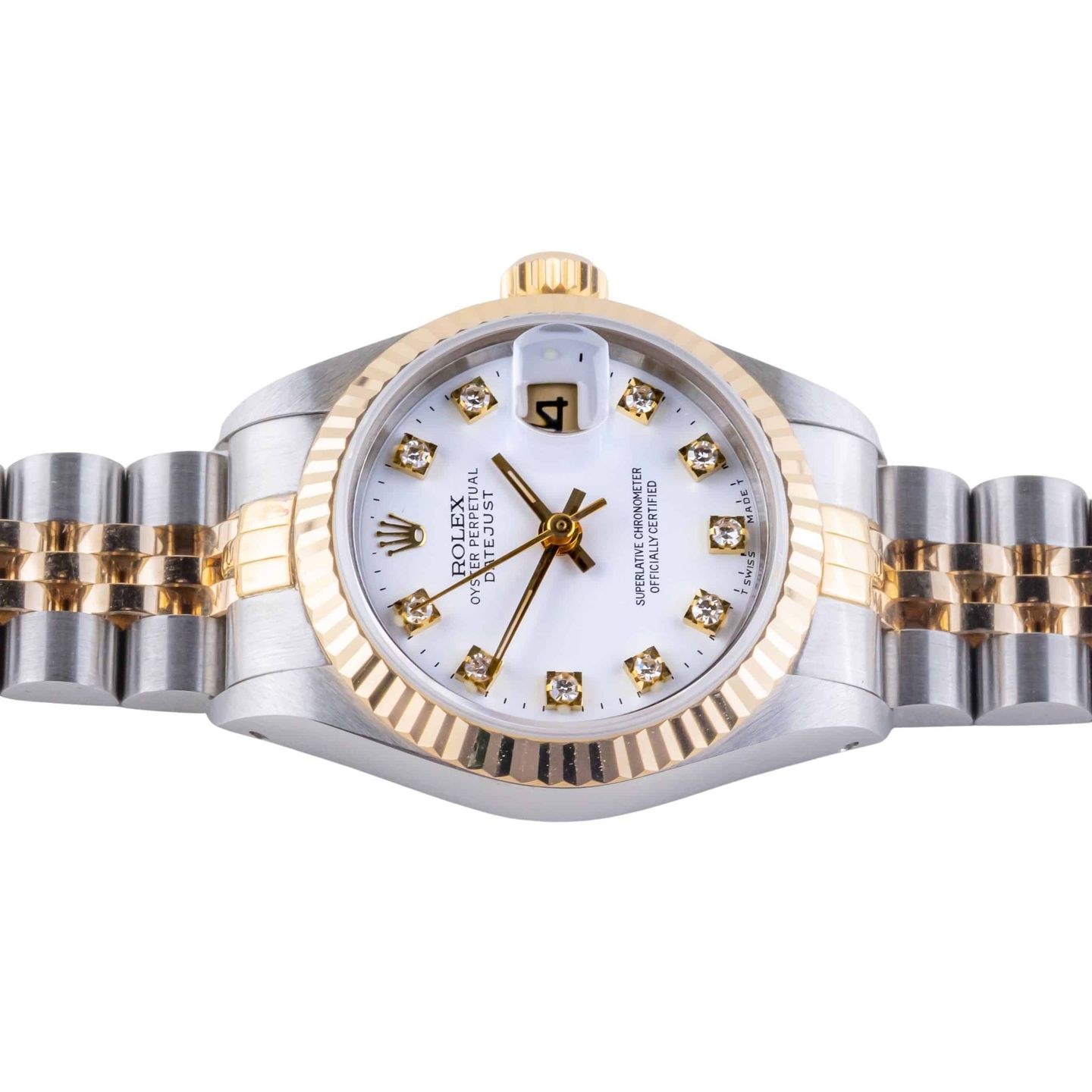 Rolex Lady-Datejust 69173 (1990) - White dial 26 mm Gold/Steel case (5/8)