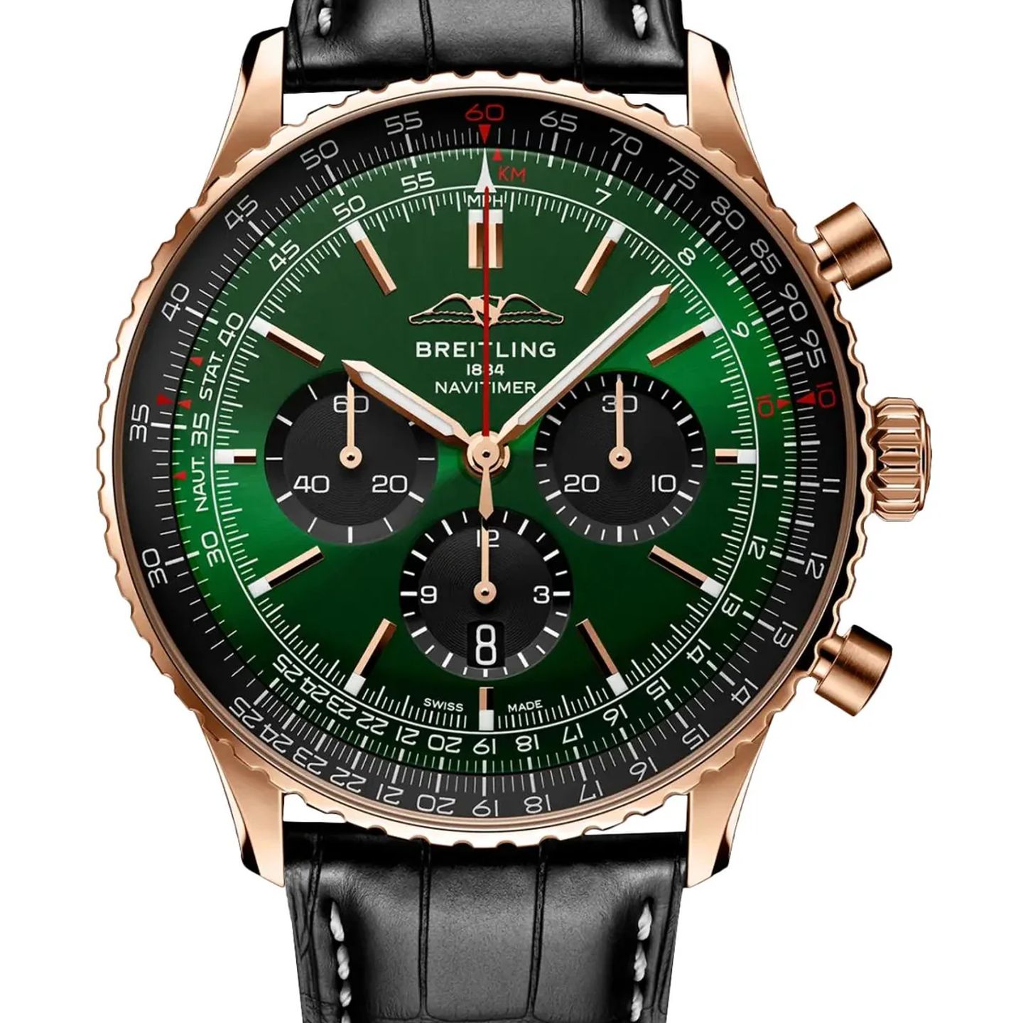 Breitling Navitimer 1 B01 Chronograph RB0137241L1P1 (2026) - Green dial 46 mm Red Gold case (1/1)