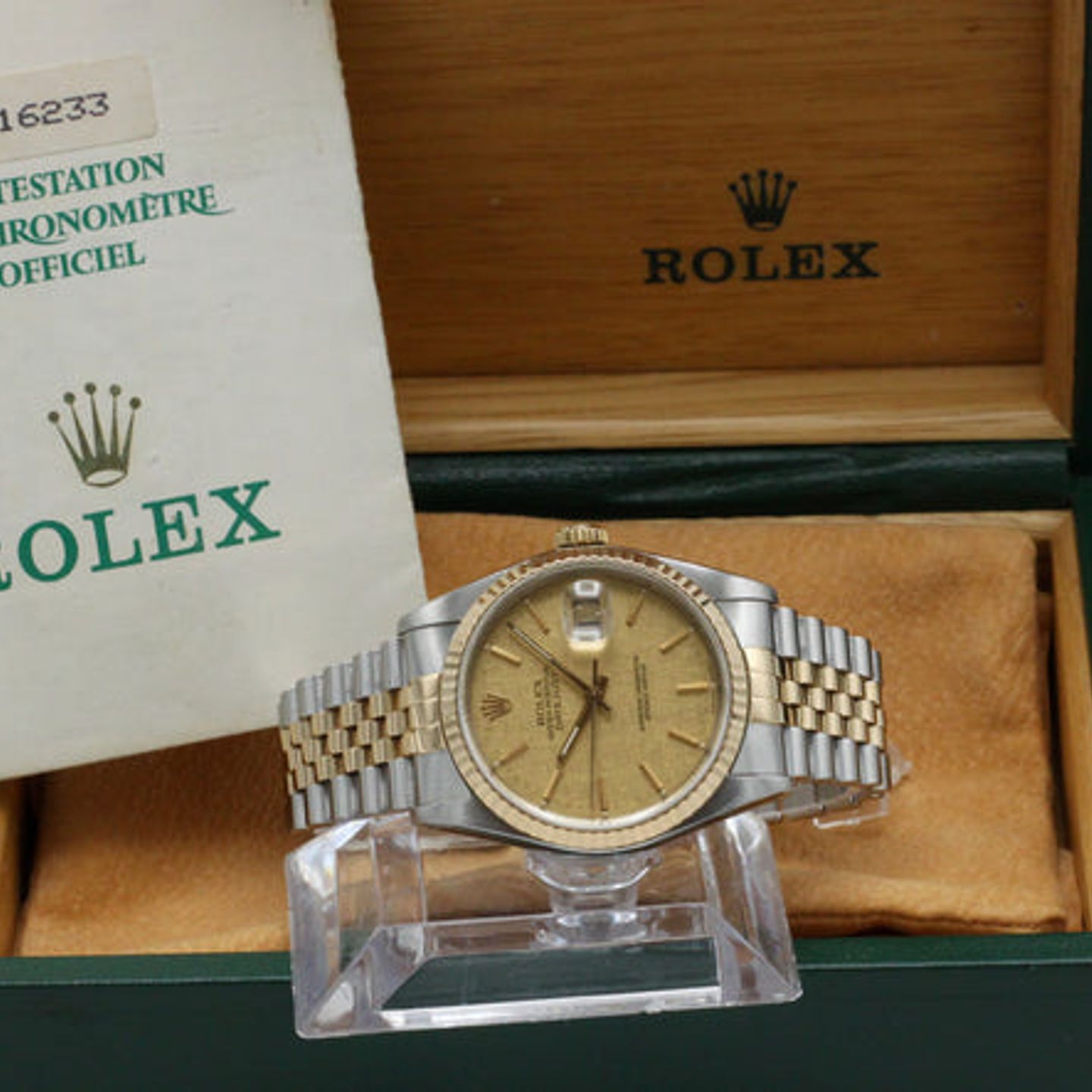 Rolex Datejust 36 16233 (1989) - Goud wijzerplaat 36mm Goud/Staal (3/7)