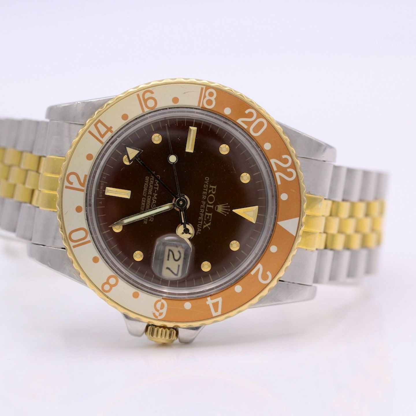 Rolex GMT-Master 16753 (1984) - Brown dial 40 mm Gold/Steel case (7/8)
