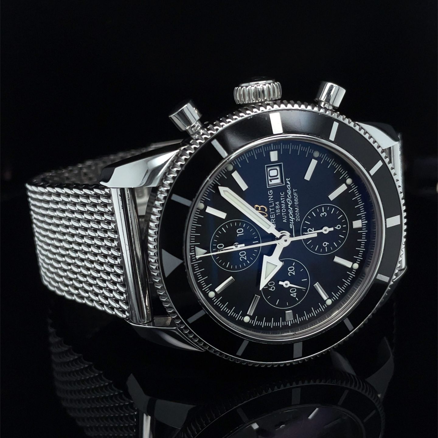 Breitling Superocean Heritage Chronograph A13320 (Unknown (random serial)) - Black dial 46 mm Steel case (7/8)