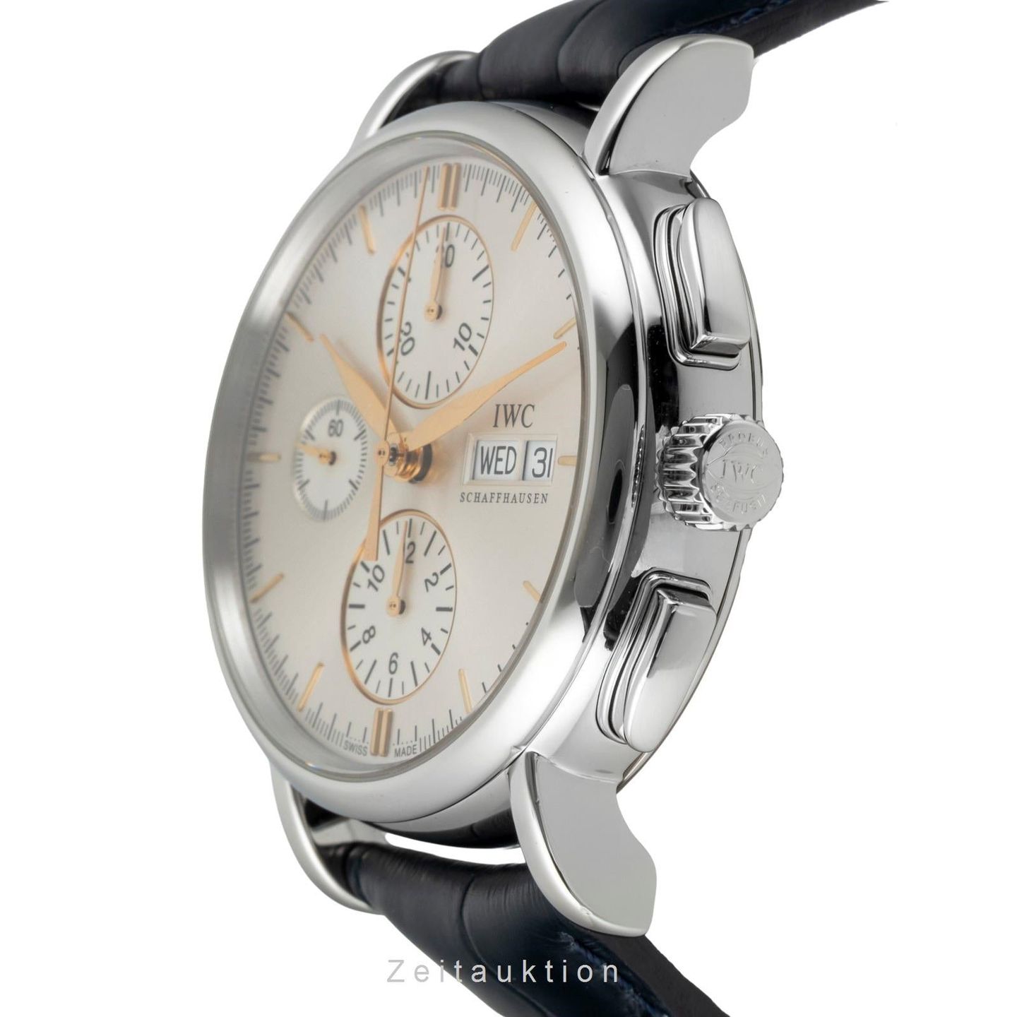 IWC Portofino Chronograph IW378302 (2008) - Silver dial 41 mm Steel case (5/8)
