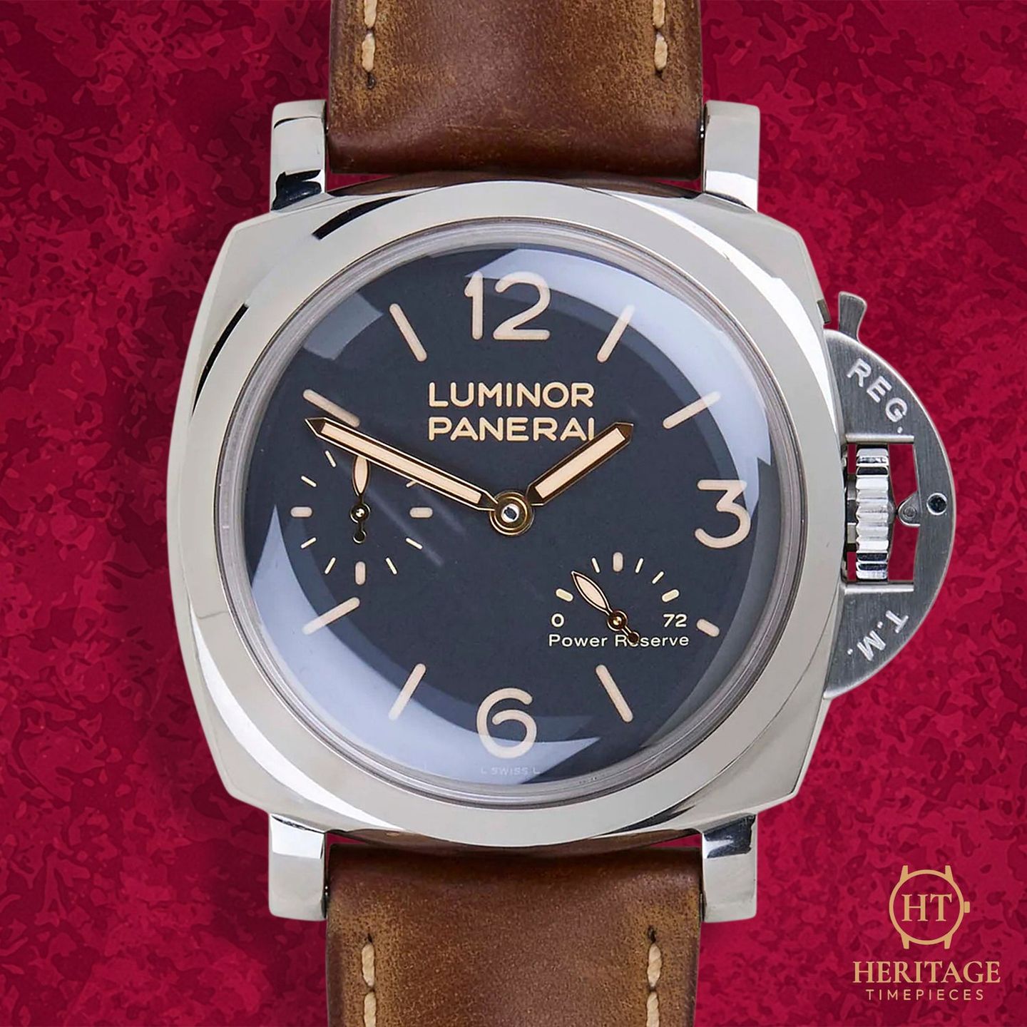 Panerai Luminor 1950 3 Days Power Reserve PAM00423 (Onbekend (willekeurig serienummer)) - 47mm Staal (1/8)