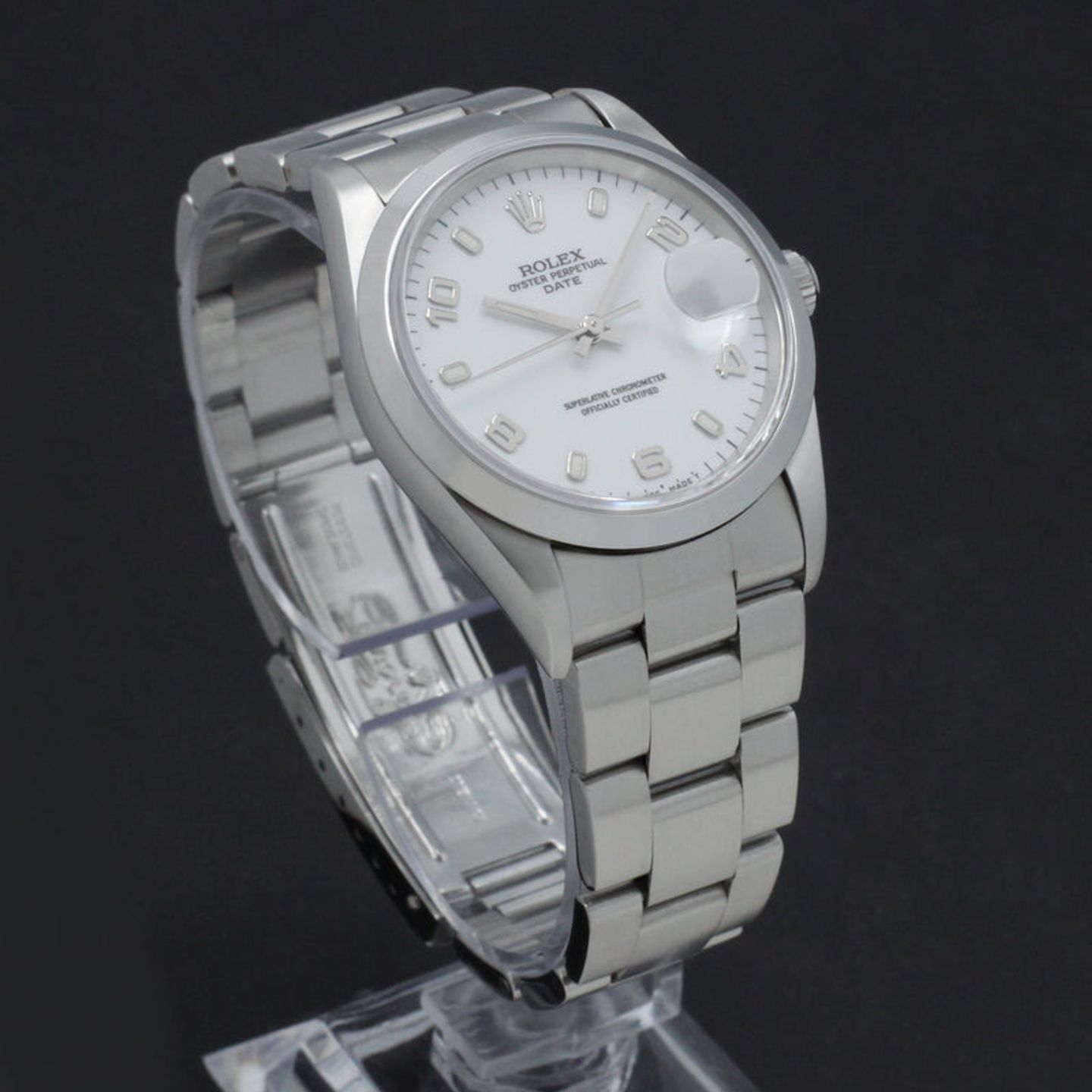Rolex Oyster Perpetual Date 15200 (1998) - White dial 34 mm Steel case (6/7)