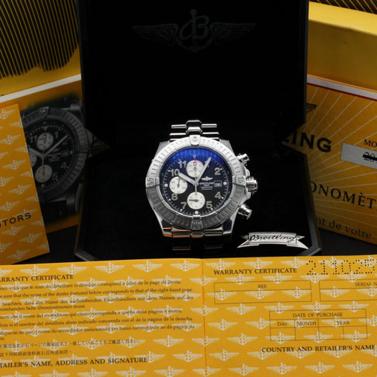 Breitling Super Avenger A13370 (2012) - Zwart wijzerplaat 48mm Staal (3/7)