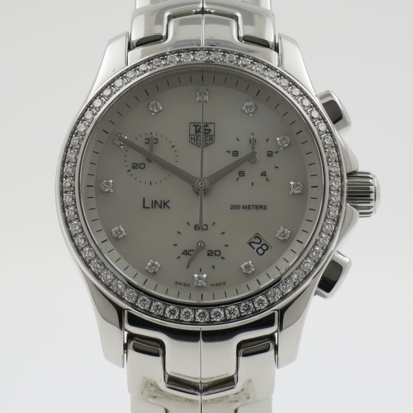 TAG Heuer Link Lady CJF1314.BA0580 (2006) - Pearl dial 33 mm Steel case (1/4)