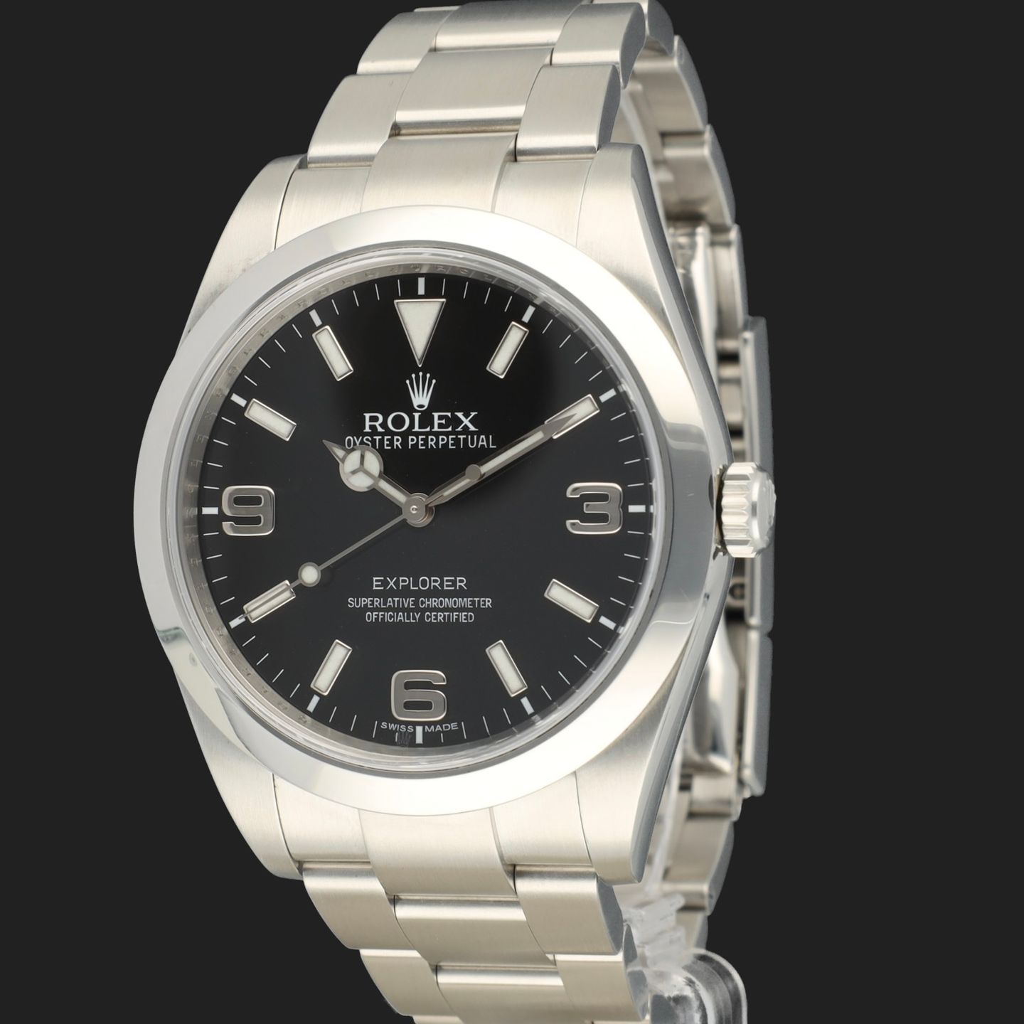 Rolex Explorer 214270 (2011) - Black dial 39 mm Steel case (1/8)