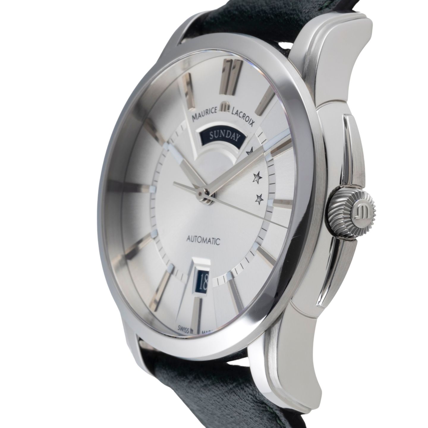 Maurice Lacroix Pontos Day Date PT6158-PS101-13E (2010) - Silver dial 40 mm Steel case (6/8)