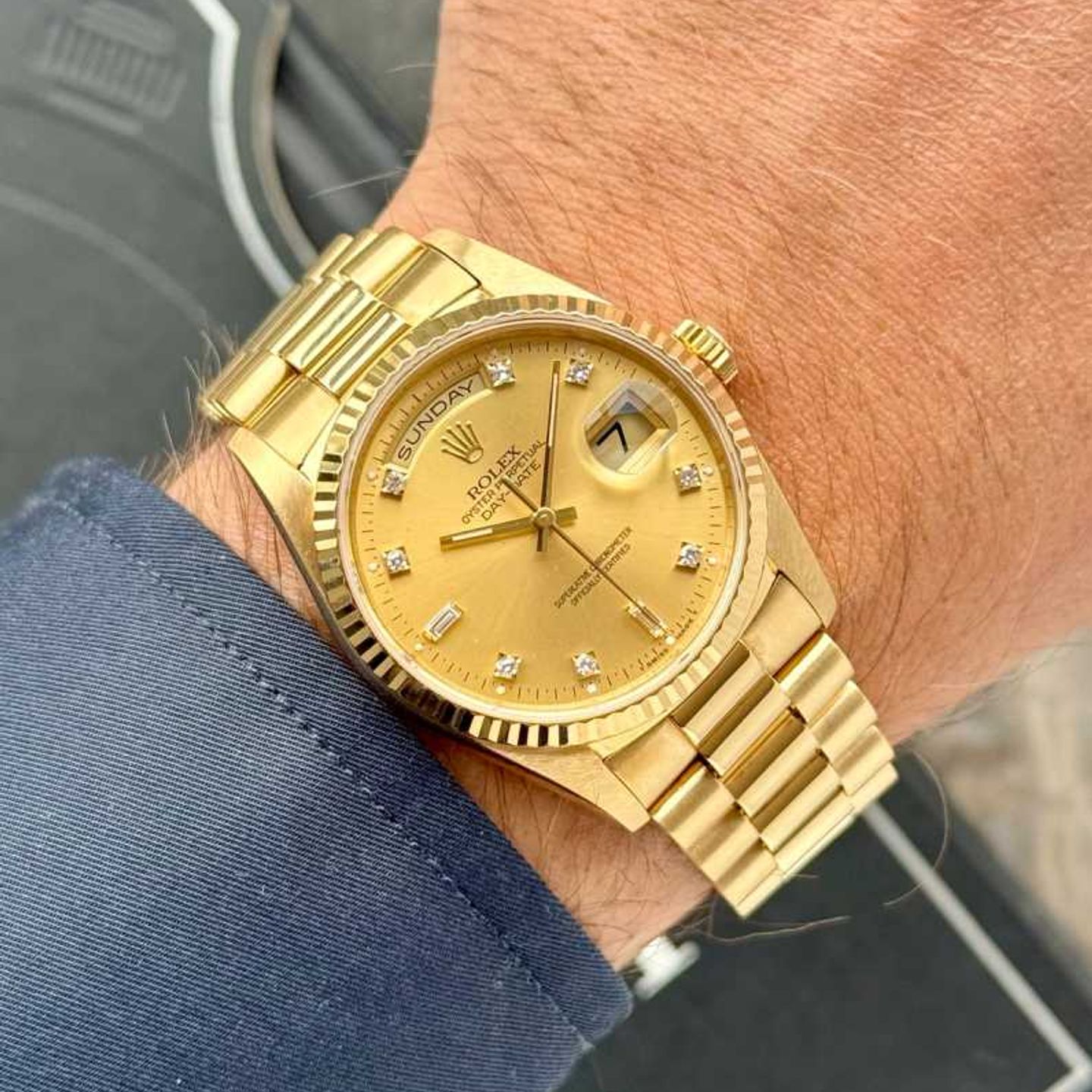 Rolex Day-Date 36 18238 (1995) - Gold dial 36 mm Yellow Gold case (5/8)