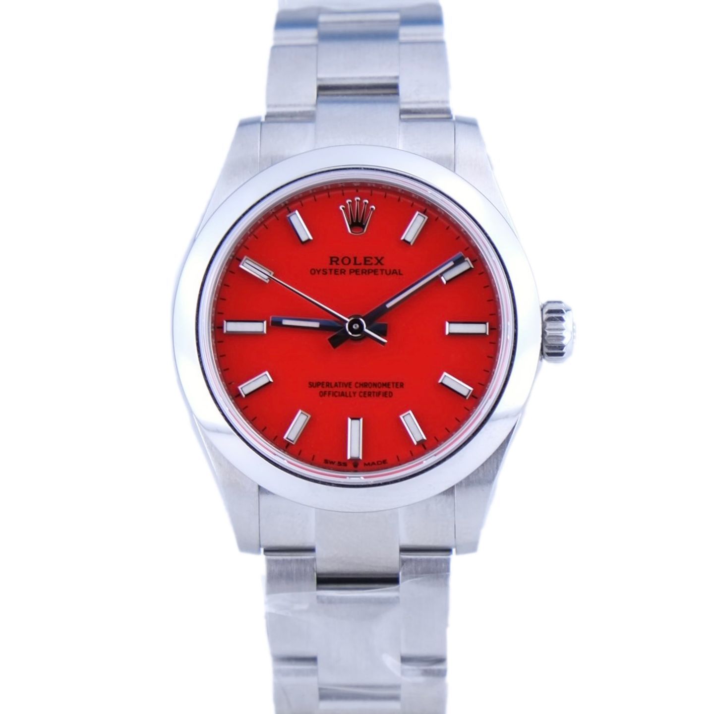 Rolex Oyster Perpetual 31 277200 (2020) - Red dial 31 mm Steel case (1/1)
